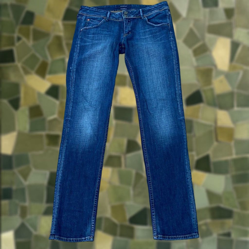 Hudson Hudson Jeans Womens 31 Blue 31" Inseam Mid-Rise USA Faded Stretch Collin Flaps Size 33" - 1 Thumbnail