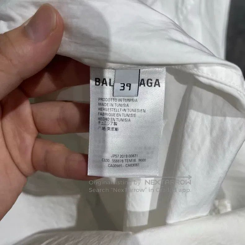 Balenciaga Balenciaga size 39 White and Blue Back Letter Shirt Size US S / EU 44-46 / 1 - 6 Thumbnail