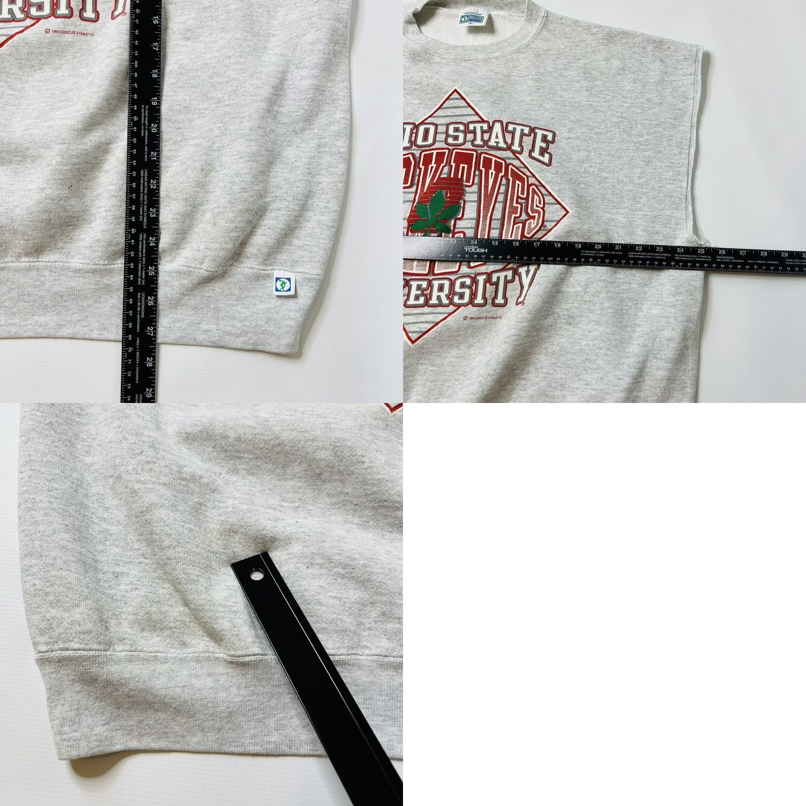 Vintage VINTAGE Discus Athletic Ohio State Buckeyes Crewneck Sweatshirt 2XL Gray Logo 90s Football Mens Womens Unisex Adults Pullover Sweatshirt Size US XXL / EU 58 / 5 - 8 Thumbnail