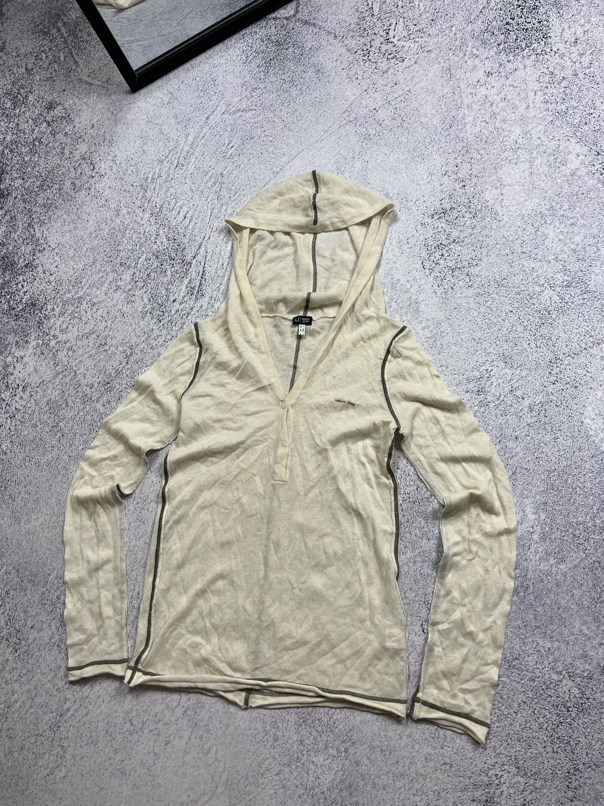 Giorgio Armani Vintage Armani Jeans Cashmere Avant Garde Hoodie Japanese Size M / US 6-8 / IT 42-44 - 2 Thumbnail