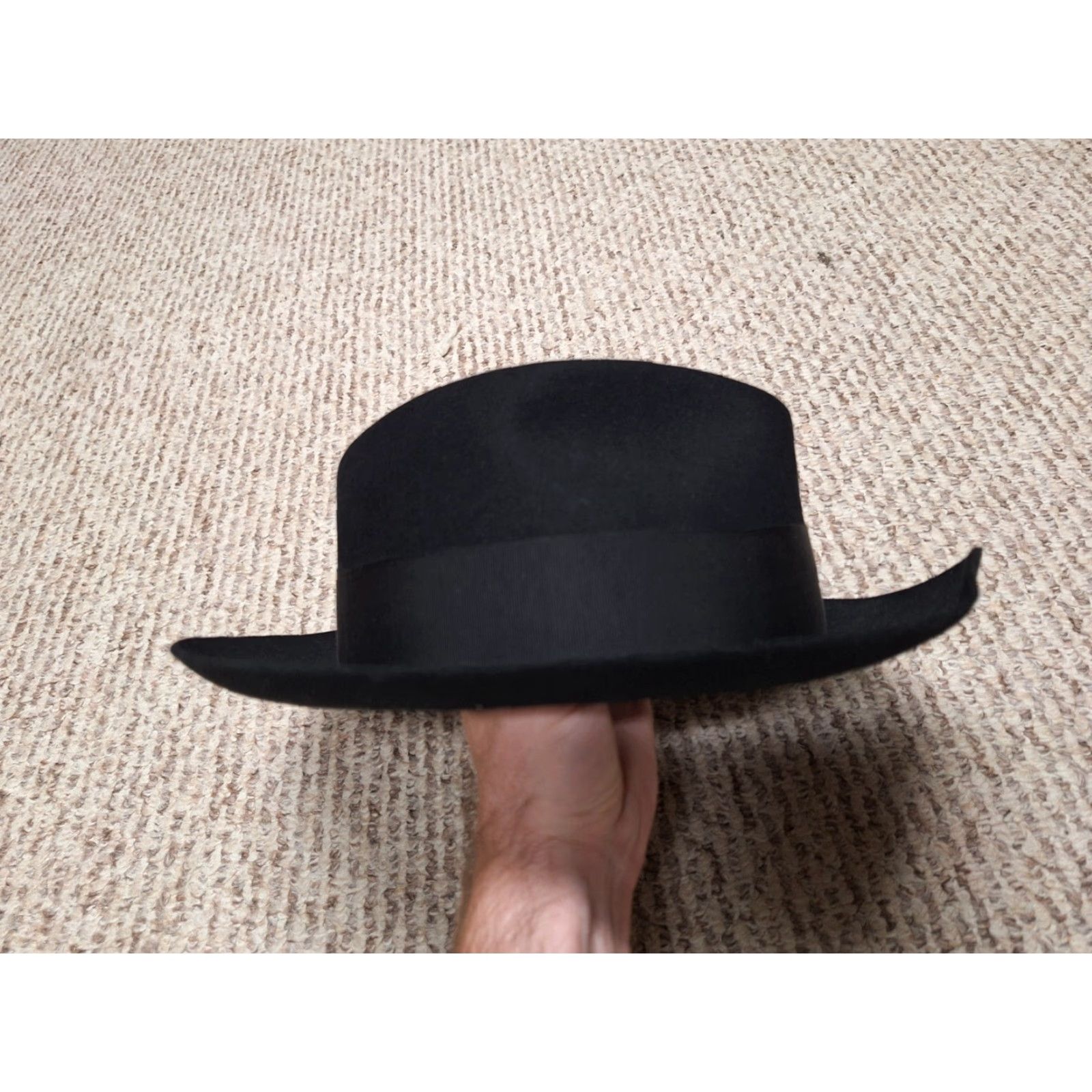 Stetson VINTAGE Stetson Fedora Black 6 7/8" 55 Royal Deluxe 6 7/8" Fedora Mens Black Size ONE SIZE - 3 Thumbnail