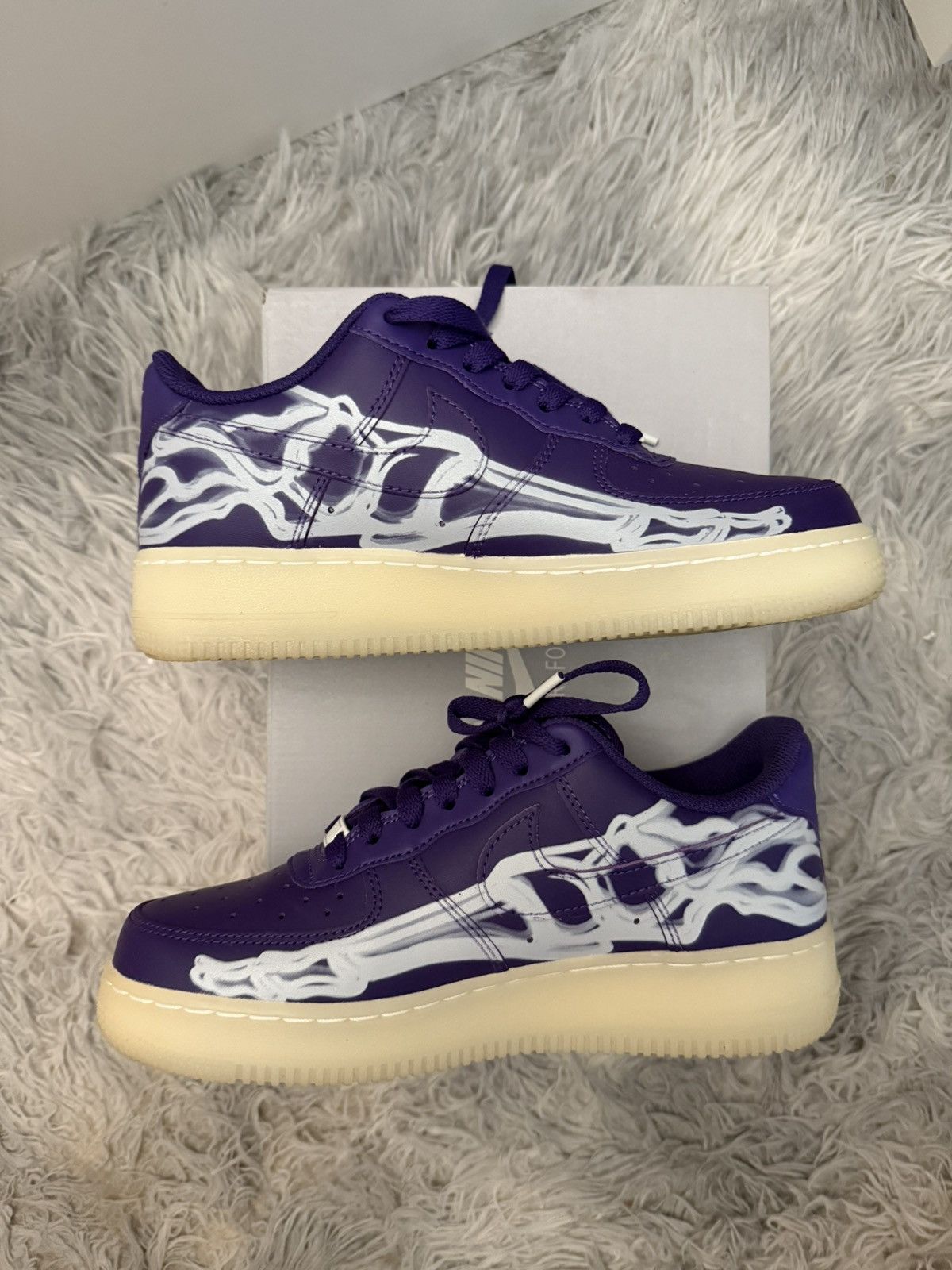 Nike Air Force 1 ‘07 Skeleton QS Purple Skeleton Halloween Size US 6 / EU 39 - 2 Thumbnail