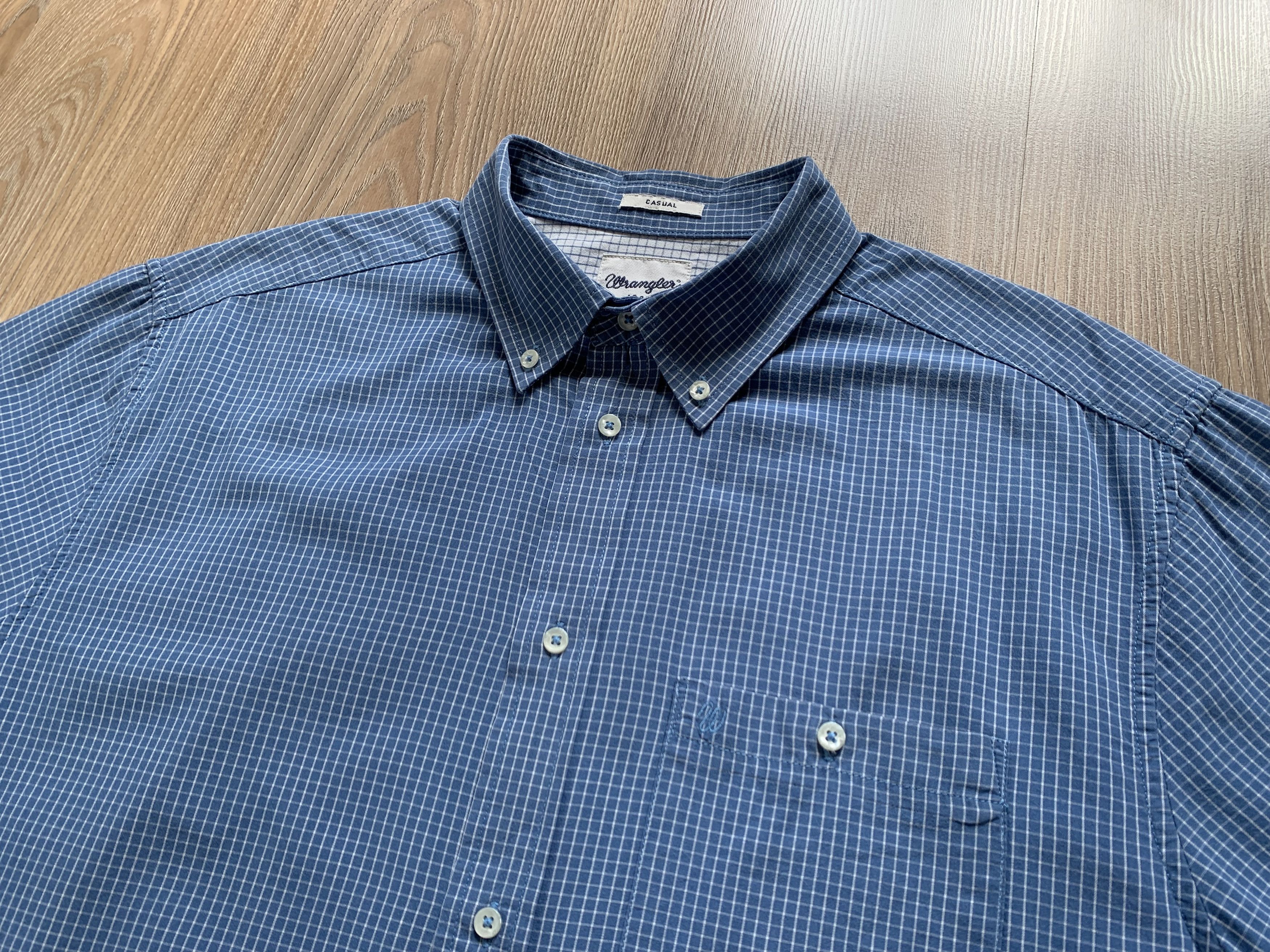 Vintage × Wrangler Wrangler Casual Cotton Short Sleeve Shirt Size US L / EU 52-54 / 3 - 4 Thumbnail