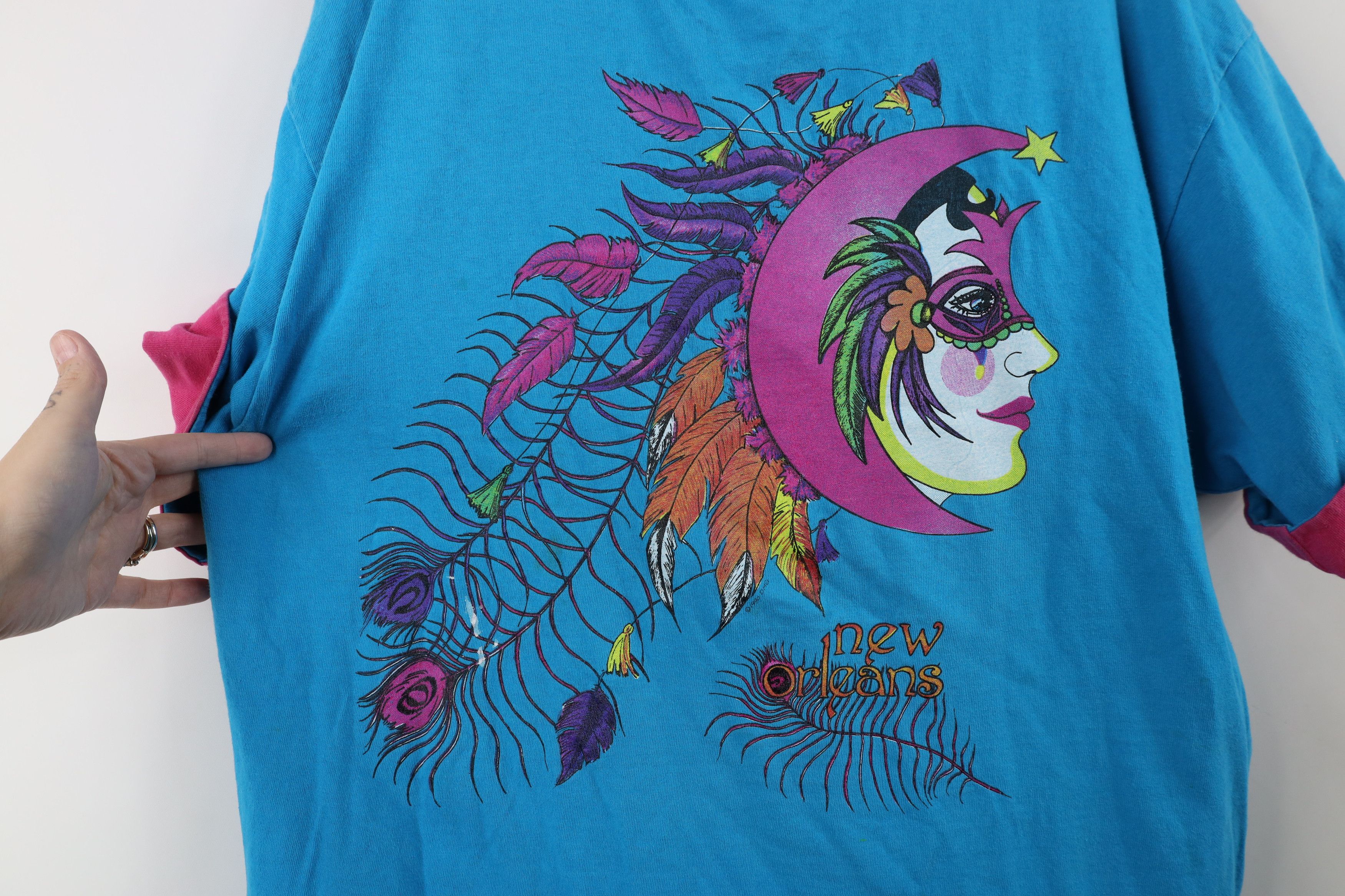 Vintage Vintage 90s Streetwear New Orleans Layered T-Shirt Blue USA Size XL / US 12-14 / IT 48-50 - 4 Thumbnail