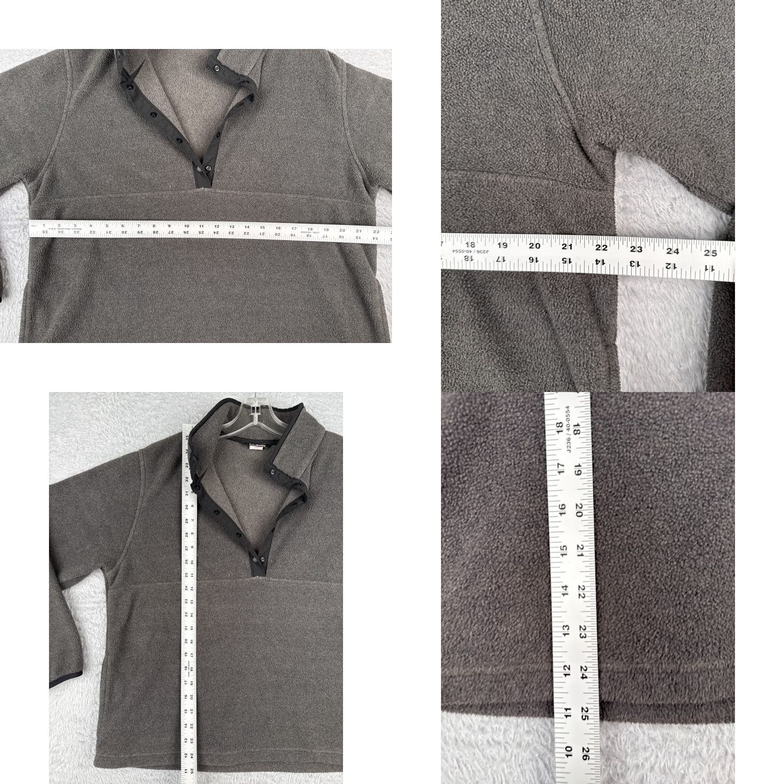 Vintage VINTAGE L.L. Bean Sweater Mens Medium Gray 1/4 Button Mock Neck Polyester Fleece Shirt Size US M / EU 48-50 / 2 - 8 Thumbnail