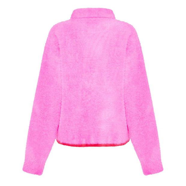 o1g2r1mq0524 LE Neve Long Sleeve Polo Top in Pink & Red