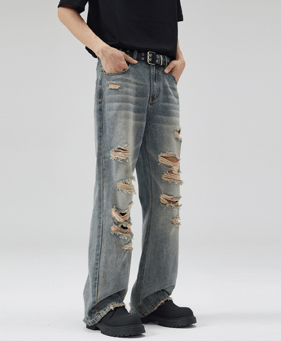 Japanese Brand American baggy retro ripped flared jeans Size US 32 / EU 48 - 4 Thumbnail