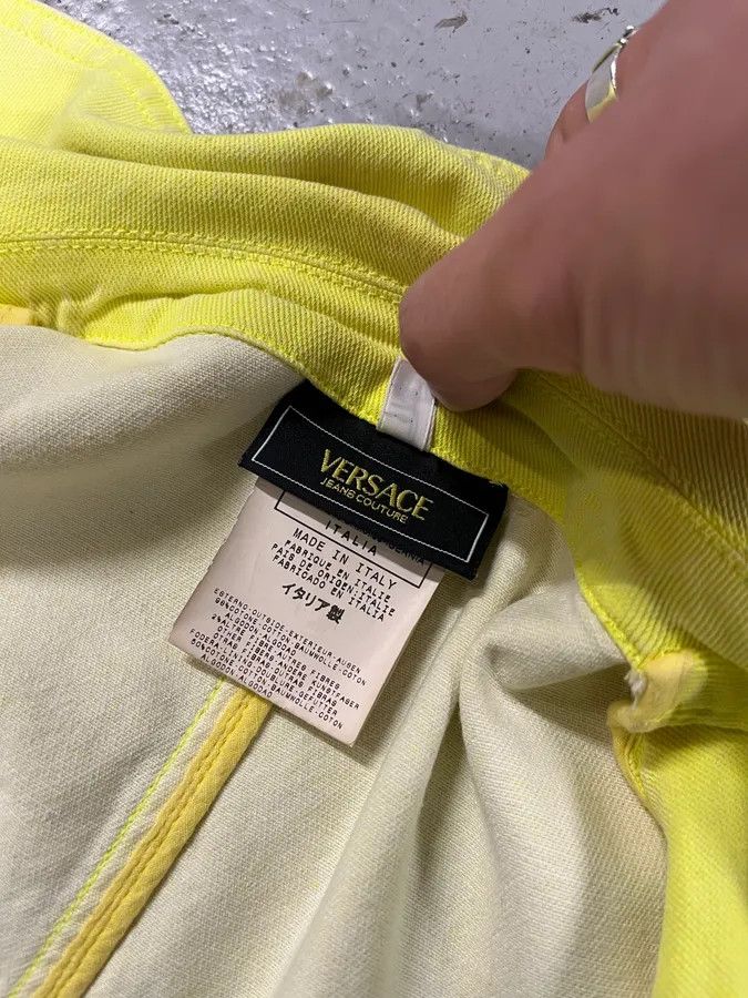 Versace Versace Provocative Yellow Asymmetric Zip Biker Jacket Size S / US 4 / IT 40 - 9 Thumbnail