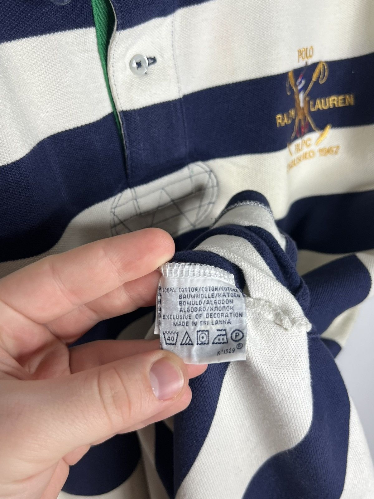 Polo Ralph Lauren Vintage Polo Ralph Lauren #3 Big Logo Pony Striped Polo Tee Size US XXL / EU 58 / 5 - 17 Thumbnail