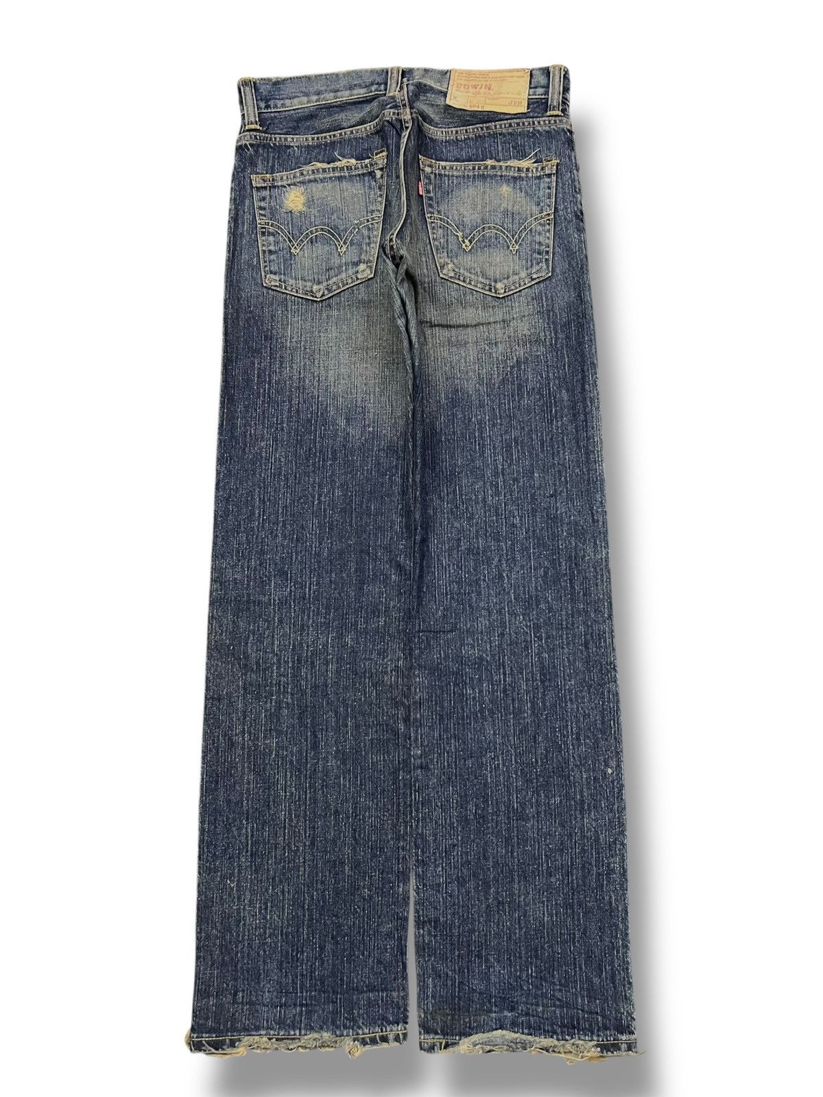 Edwin Vintage 00s Edwin 504R - Faded Mud Wash, Distressed Denim Size US 31 - 3 Thumbnail