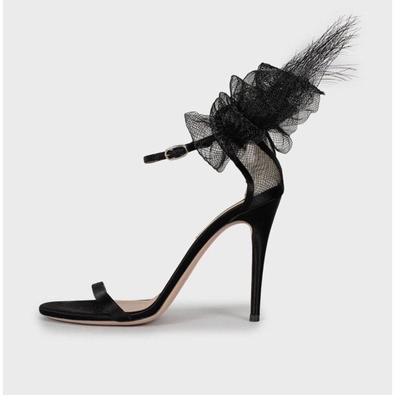 Valentino Valentino Black Suede Bow Stiletto Sandals Size 39 Size US 9 / IT 39 - 1 Thumbnail