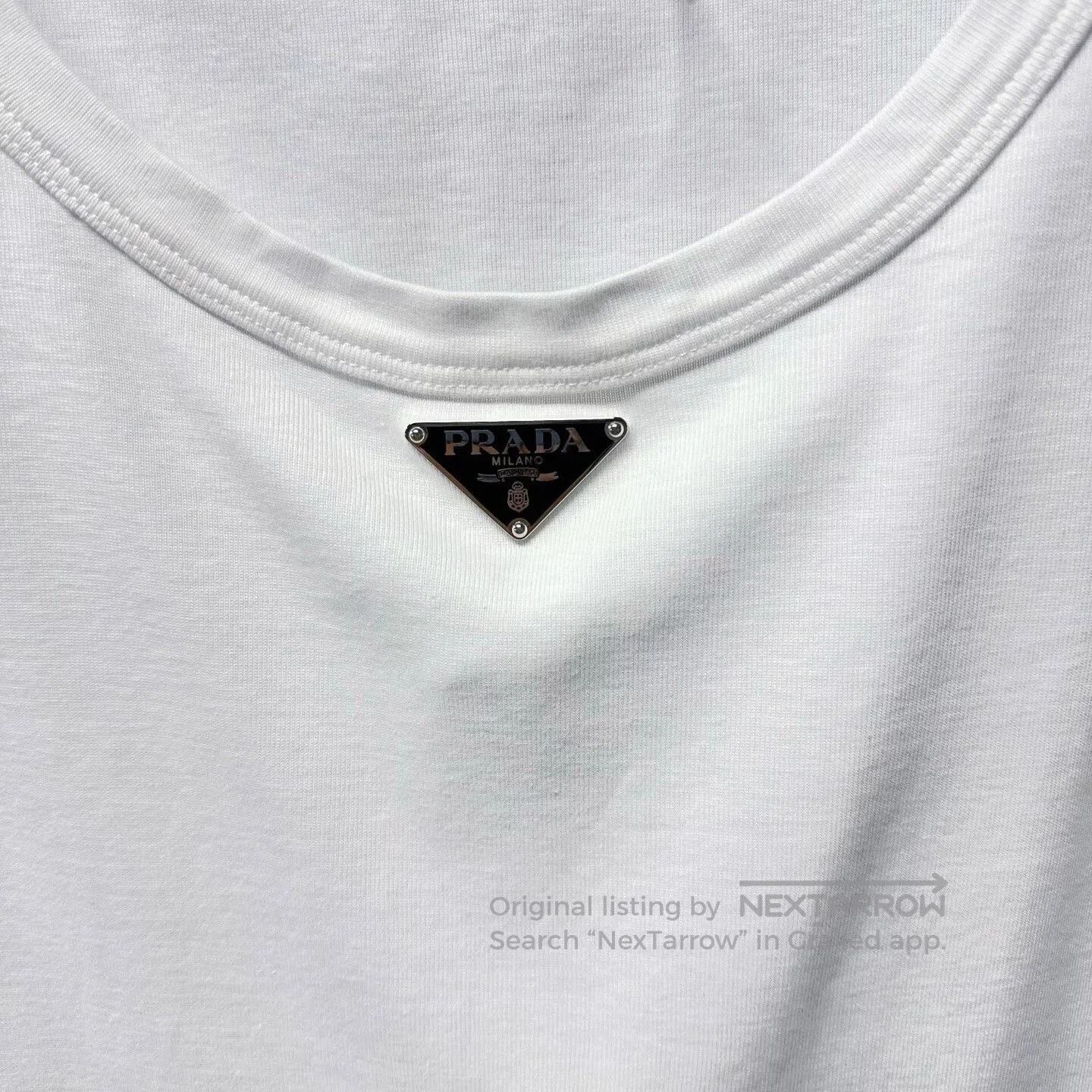 Prada prada white tank top with logo. Size S / US 4 / IT 40 - 3 Thumbnail