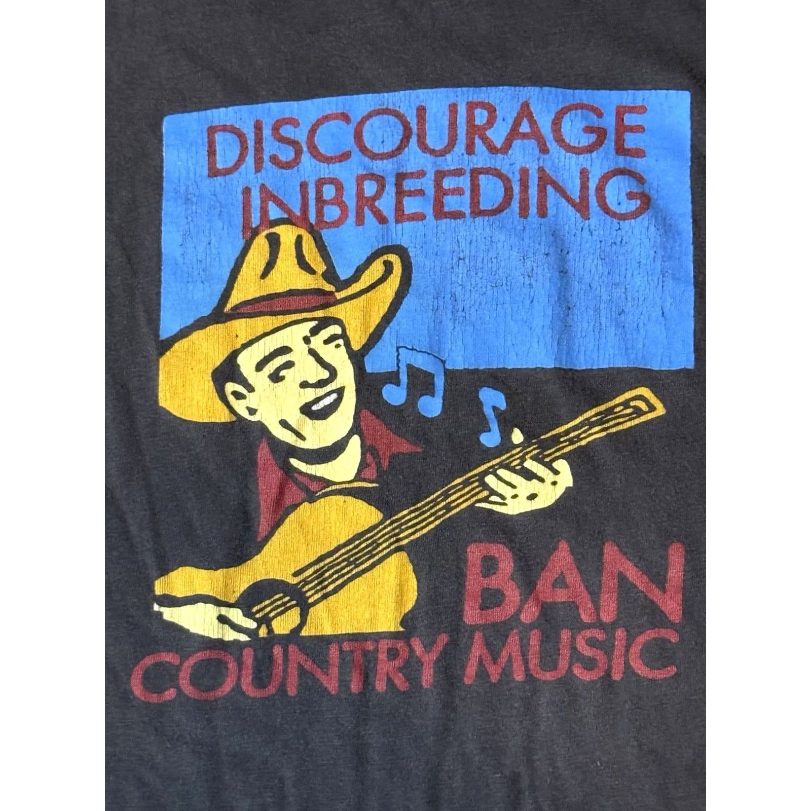 Akris VINTAGE All Sport Discourage Inbreeding Ban Country Music Shirt XL Black Men T-Shirt Short Sleeve Country Western 90s Mens Size US XL / EU 56 / 4 - 3 Thumbnail