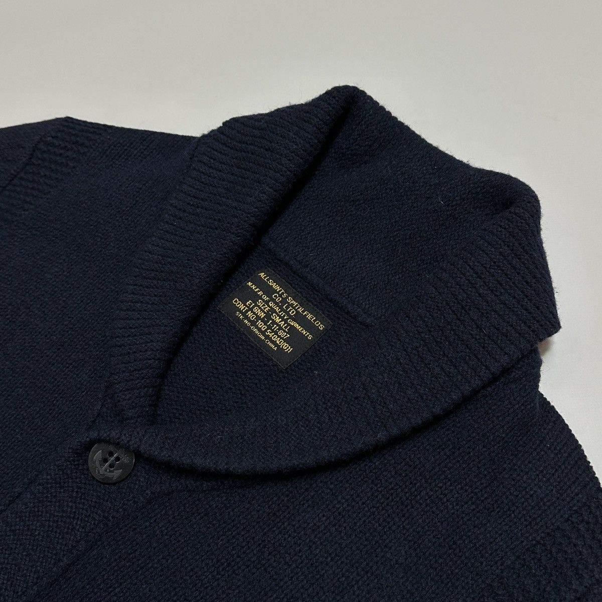 Allsaints ALLSAINTS lamb wool KNIT NAVY CARDIGAN SWEATER military Size US S / EU 44-46 / 1 - 2 Thumbnail
