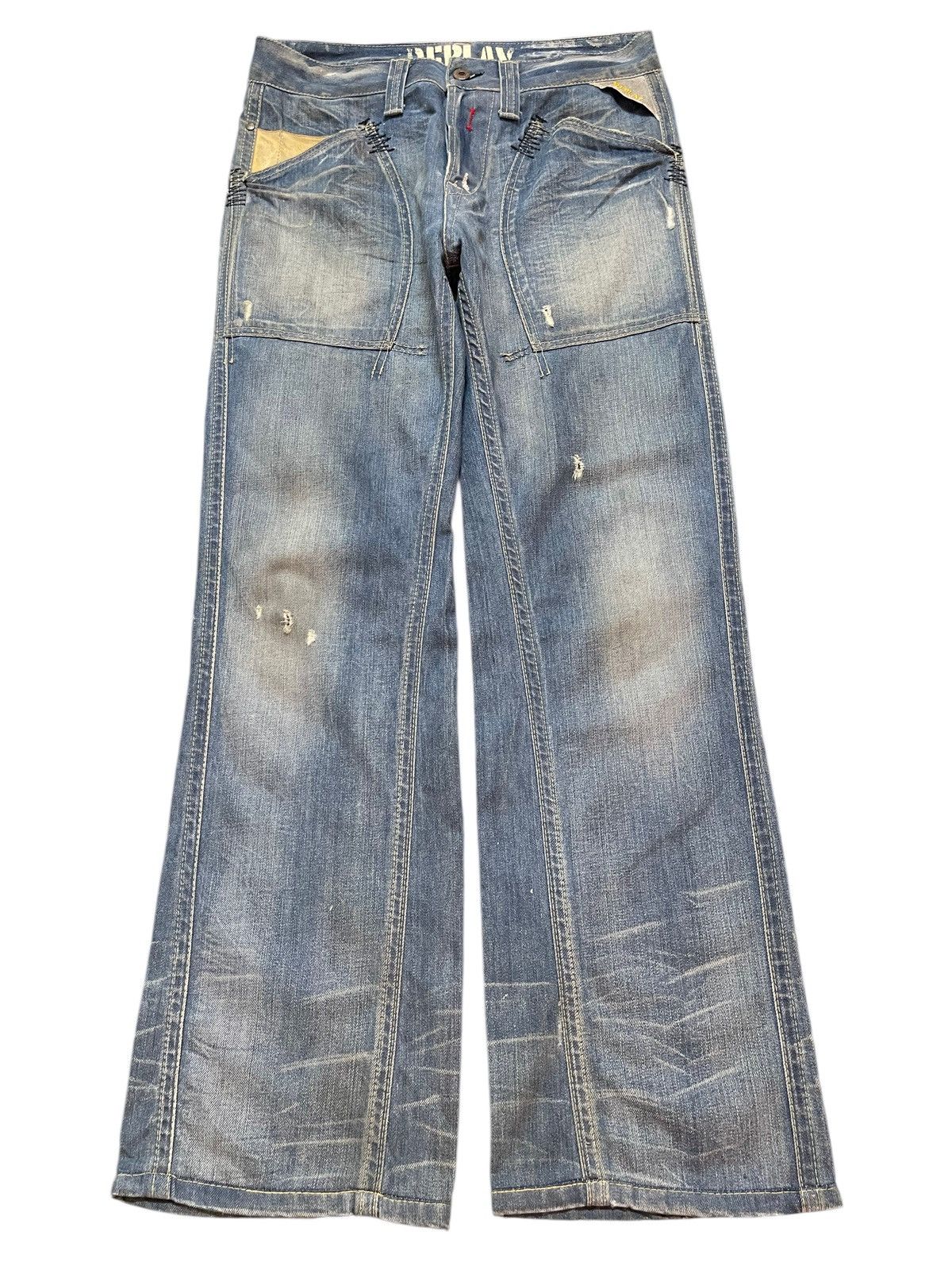Replay Vintage Replay Blue Mud Wash Blue Faded Style Loose Jeans Size US 30 / EU 46 - 1 Thumbnail