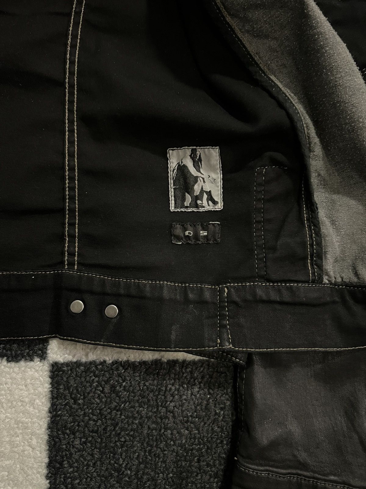 Rick Owens × Rick Owens Drkshdw Rick Owens Black Waxed Slave Asymetrical Jacket Size US S / EU 44-46 / 1 - 4 Thumbnail