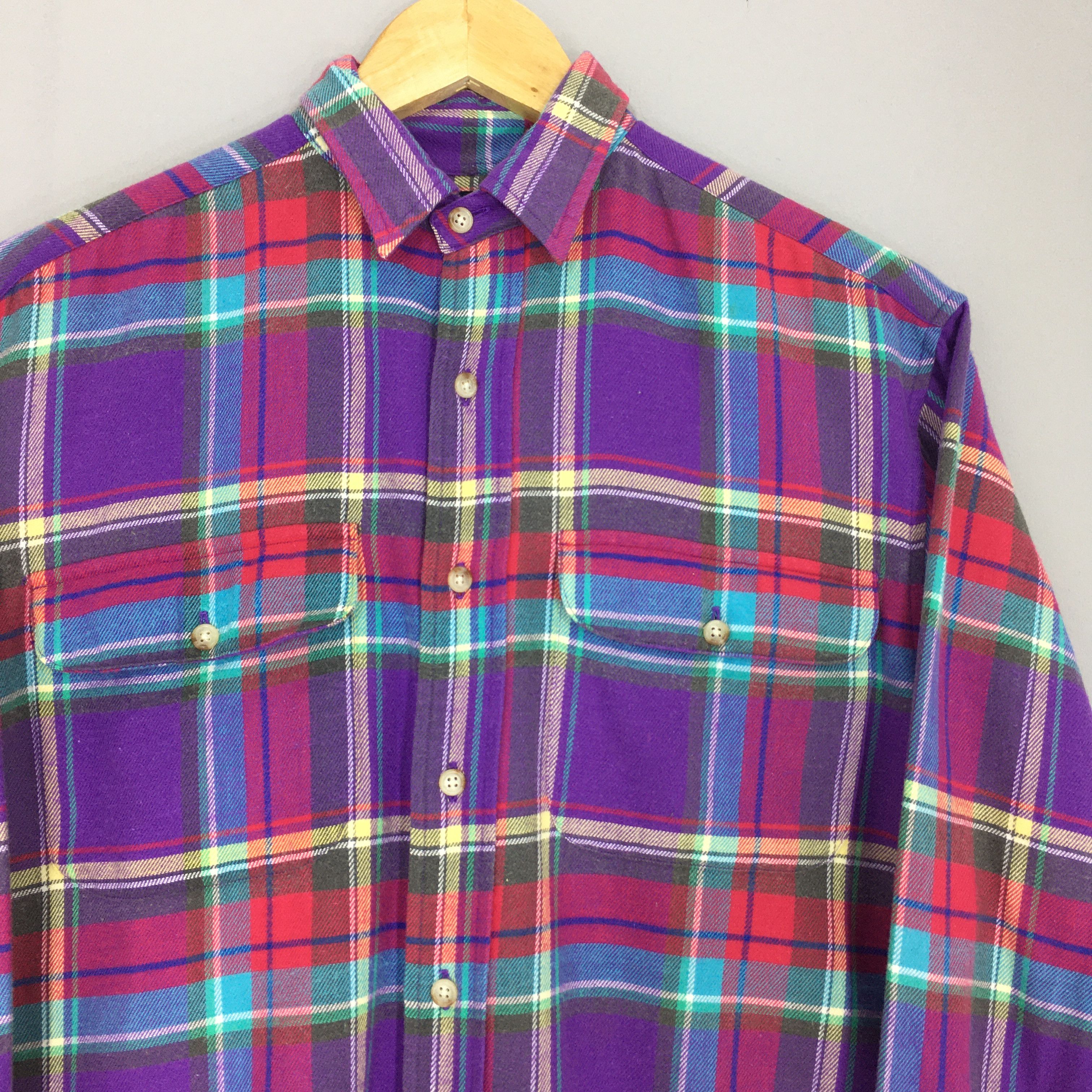 RRL Ralph Lauren × Ralph Lauren Vintage 90s Ralph Lauren Plaid Checkered Shirt Medium Size US M / EU 48-50 / 2 - 2 Thumbnail