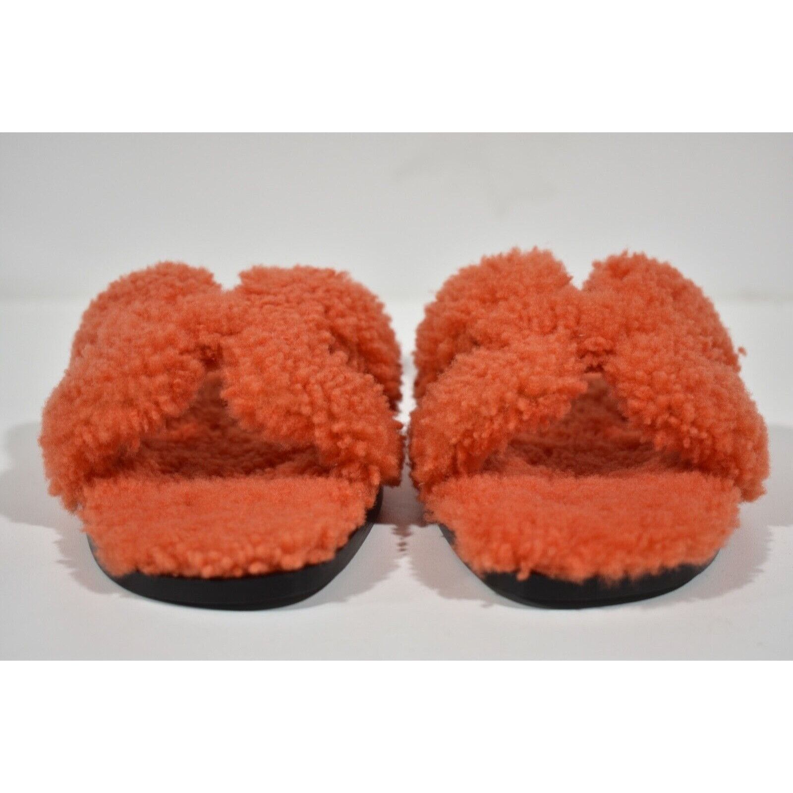 Hermes Hermes Oran Teddy Shearling Fur Orange H Logo Slide Size US 6.5 / IT 36.5 - 5 Thumbnail