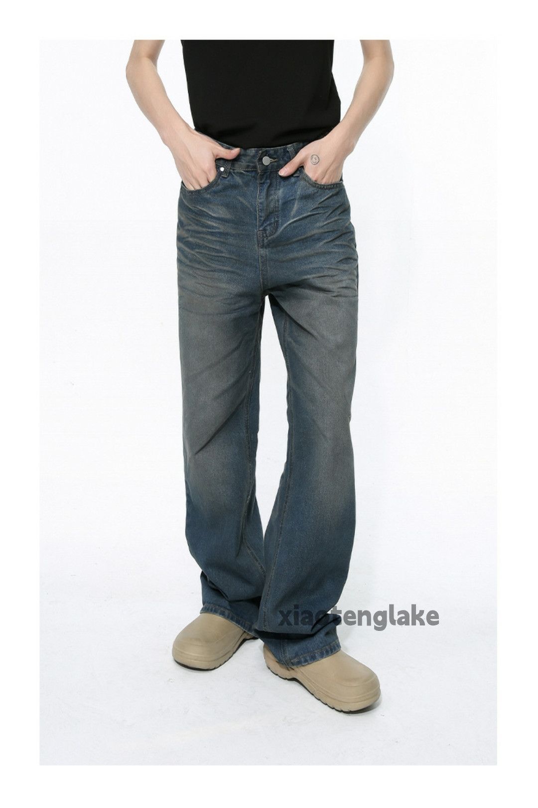 Jean × Vintage washed faded rusty stain skate hiphop punk jeans Size US 30 / EU 46 - 1 Thumbnail