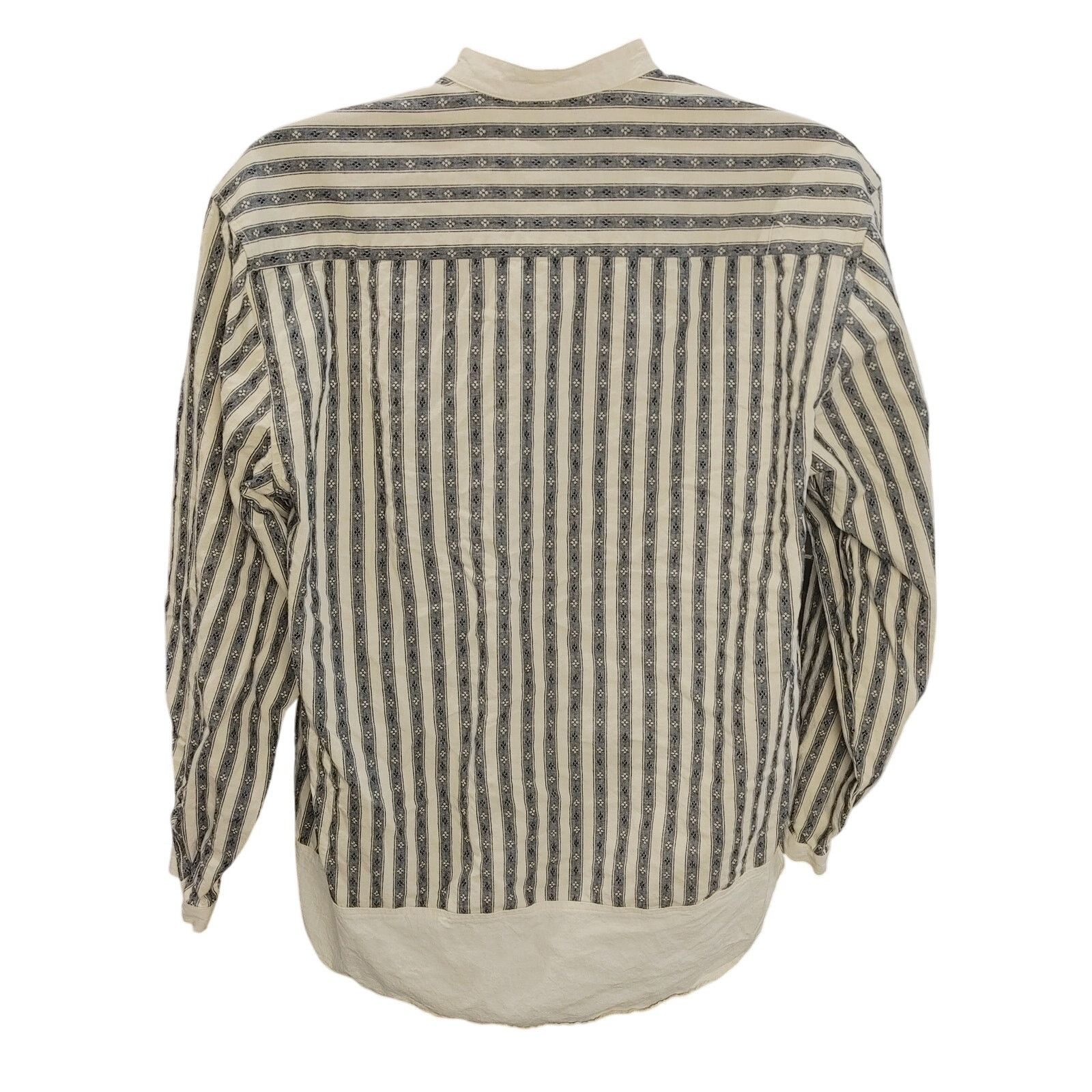 Other Scully Women's L White/Blue Stripe 3/4 Button Front Top Size L / US 10 / IT 46 - 2 Thumbnail