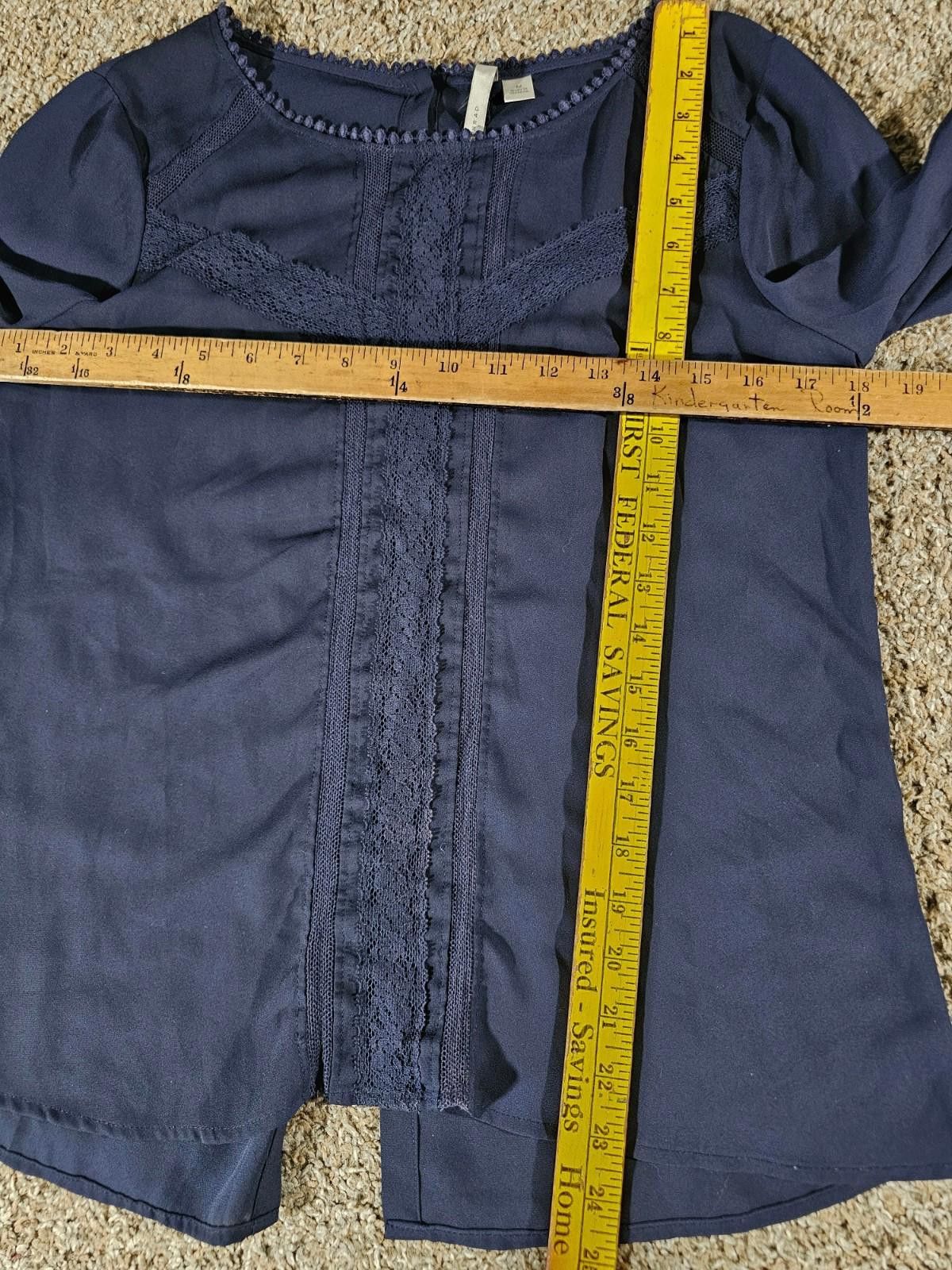 Other LC Lauren Conrad M Blue Button Up Long Sleeve Blouse Size M / US 6-8 / IT 42-44 - 4 Thumbnail