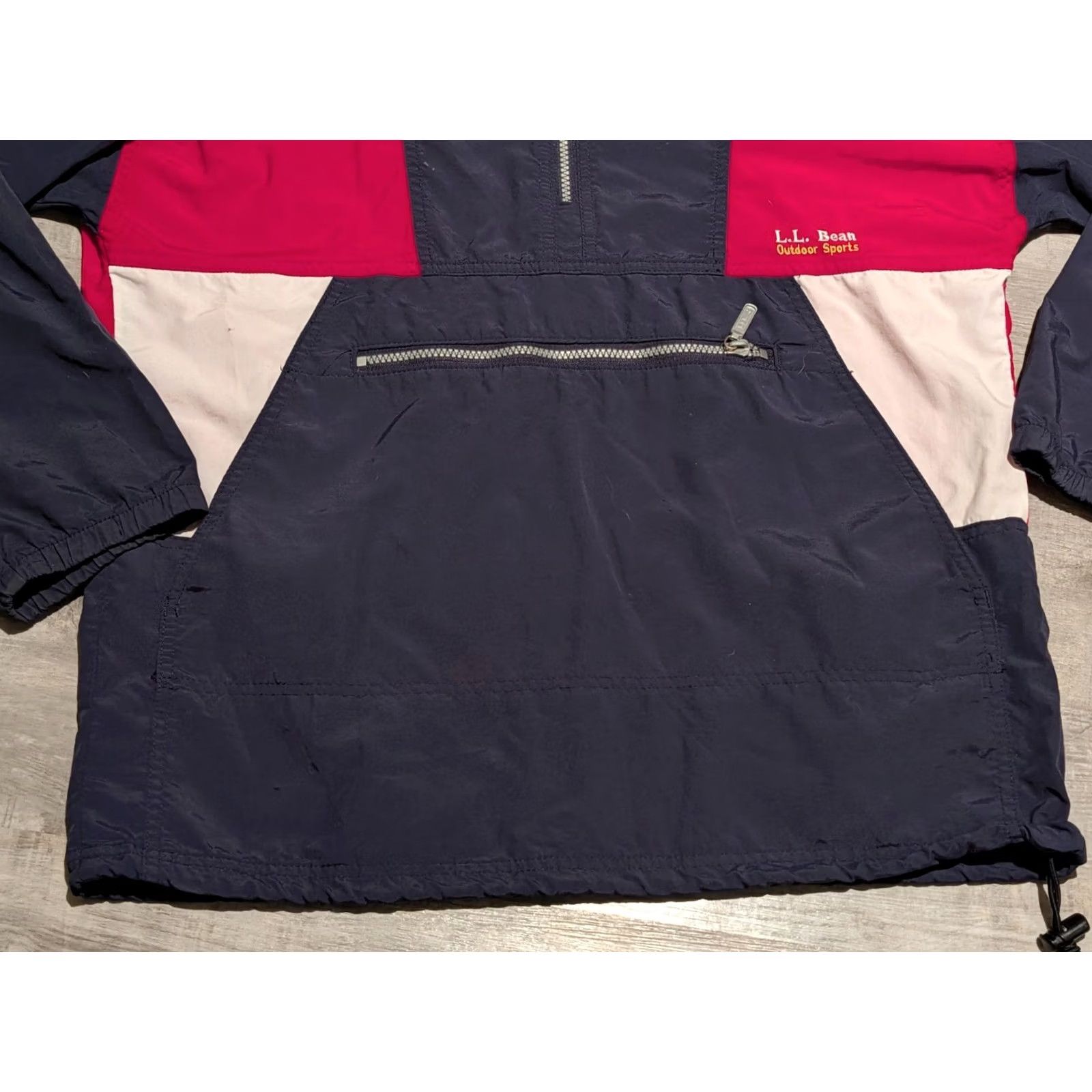 Vintage VINTAGE 90s LL Bean Anorak Jacket Mens S/M Red Blue Hooded Windbreaker Pullover USA Size US S / EU 44-46 / 1 - 6 Thumbnail