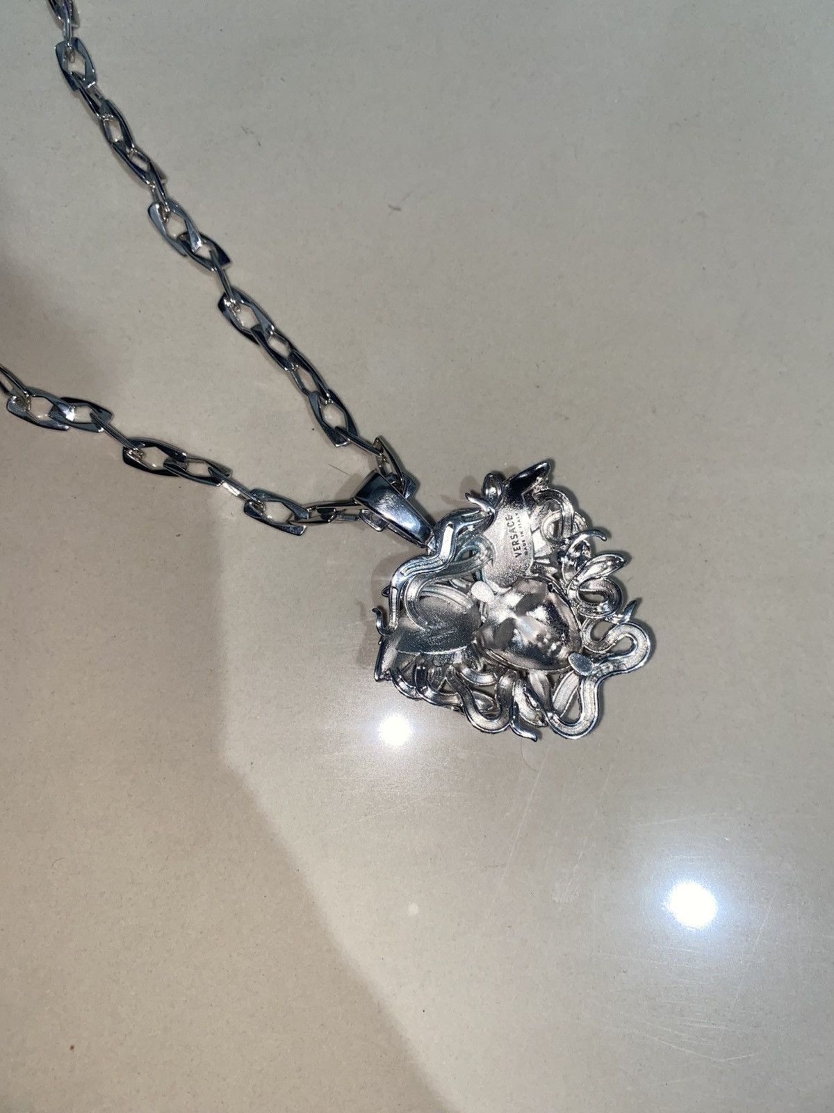 Versace × Versace Jeans Couture Versace Medusa Silver Necklace Size ONE SIZE - 1 Thumbnail
