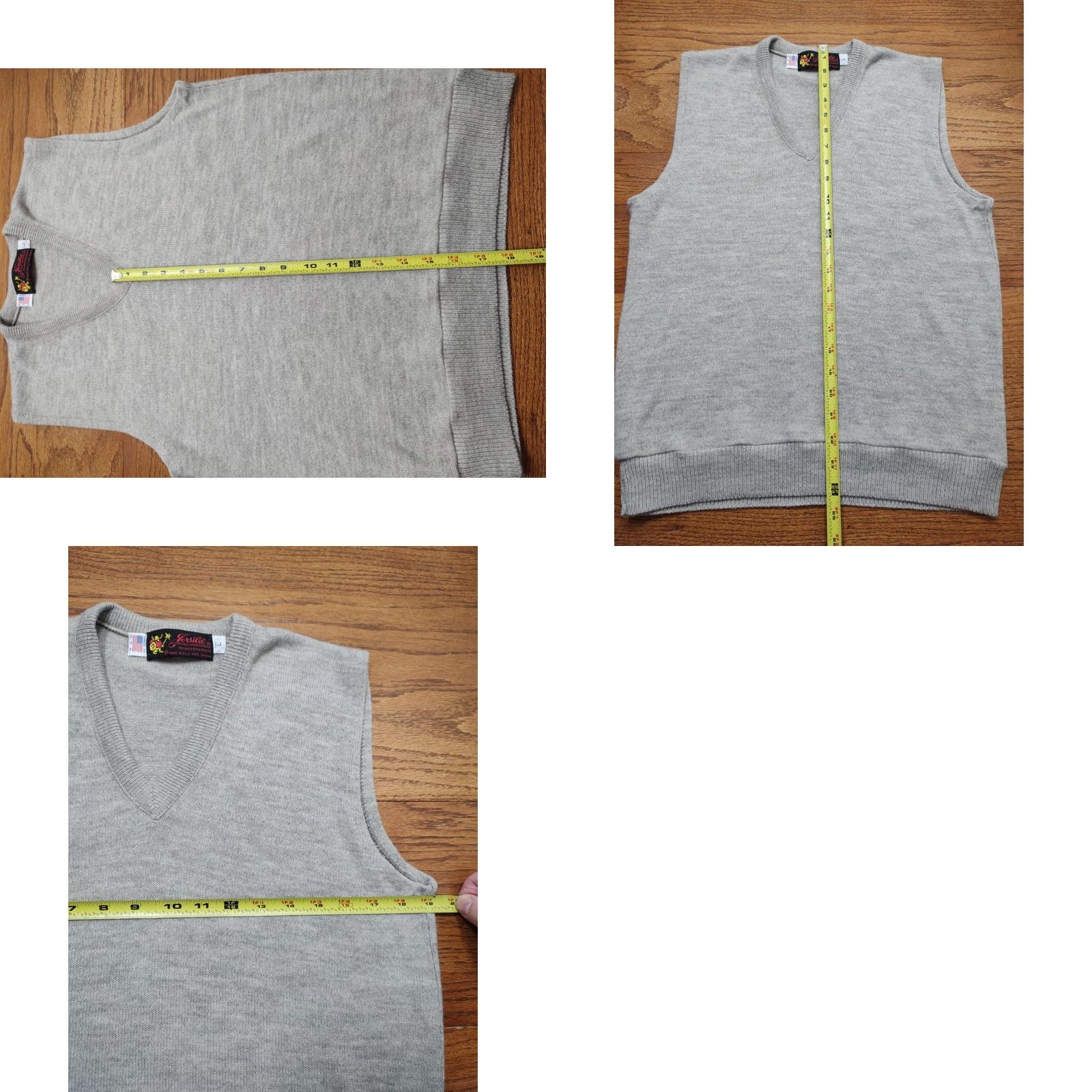 Vintage VINTAGE Jersild Sweater Vest Wool Acrylic Mens LT Tall Gray 90s USA Preppy Lightweight Knit V-Neck Sleeveless Size US L / EU 52-54 / 3 - 8 Thumbnail