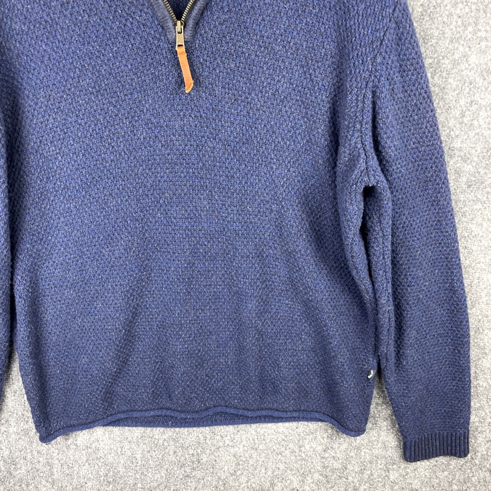 FatFace FatFace Sweater Mens XL Navy Blue Half Zip Knit Wool Blend Pullover Long Sleeve Size US XL / EU 56 / 4 - 4 Thumbnail