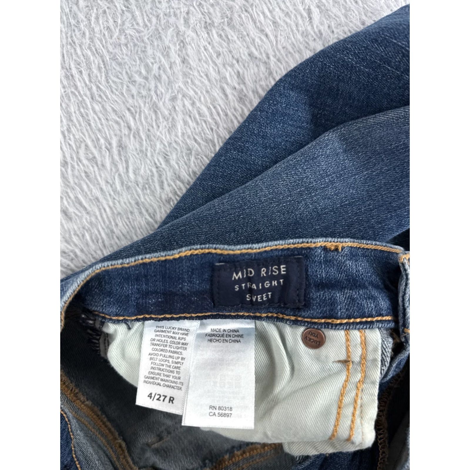 Lucky Brand VINTAGE Lucky Brand Jeans Women 4 Blue Denim Jeans Mid Rise Straight 28x31 Cotton 5-Pocket Design Mens? Size 27" / US 4 / IT 40 - 7 Thumbnail