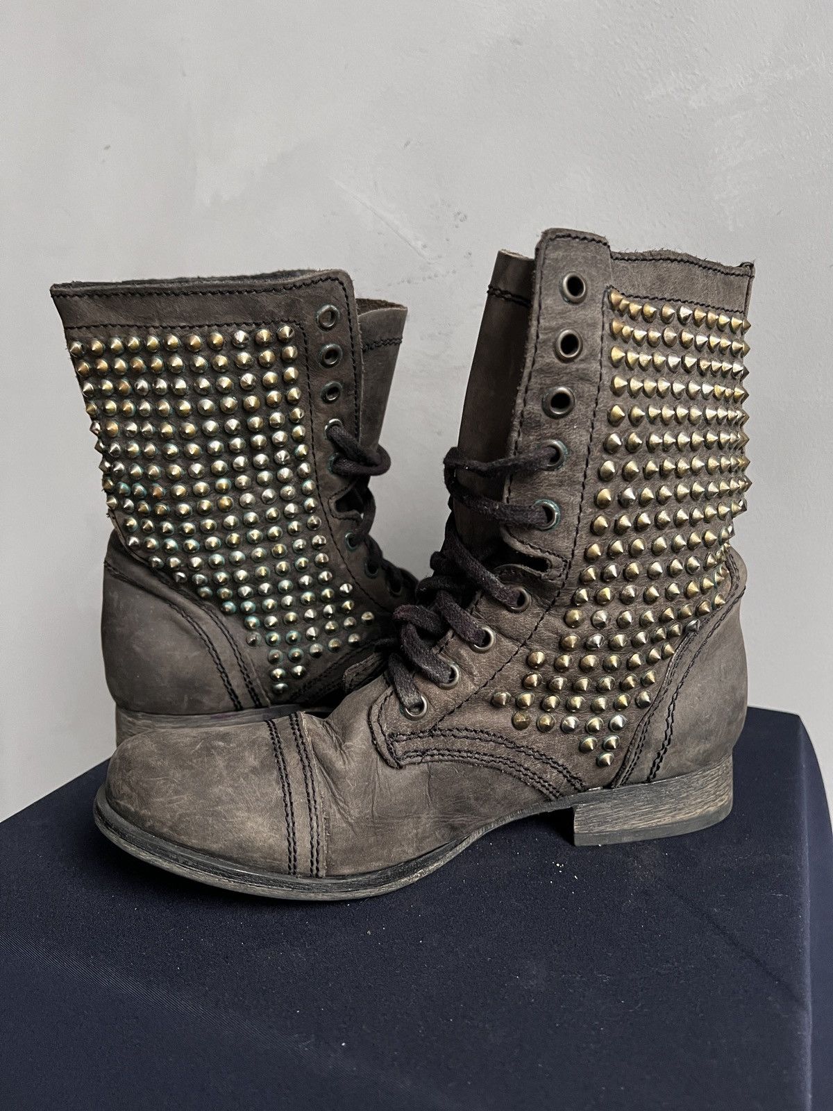 ASH Studded Brown Combat Boots Women’s 38 Punk Vintage as98 Size US 8 / IT 38 - 1 Thumbnail