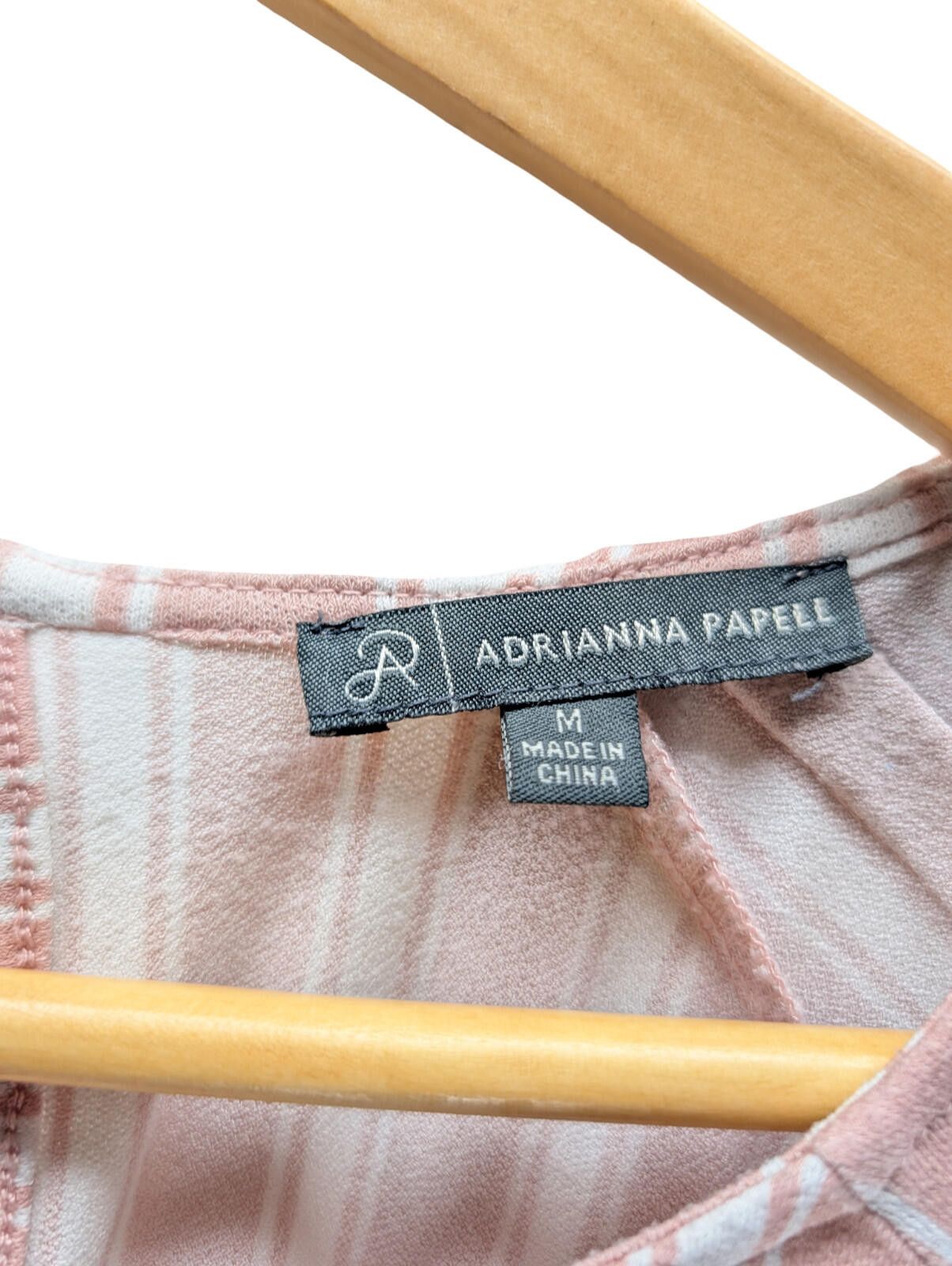 Other Adrianna Papell Long Sleeve Blush Pink White Stripe Blouse Size M / US 6-8 / IT 42-44 - 5 Thumbnail
