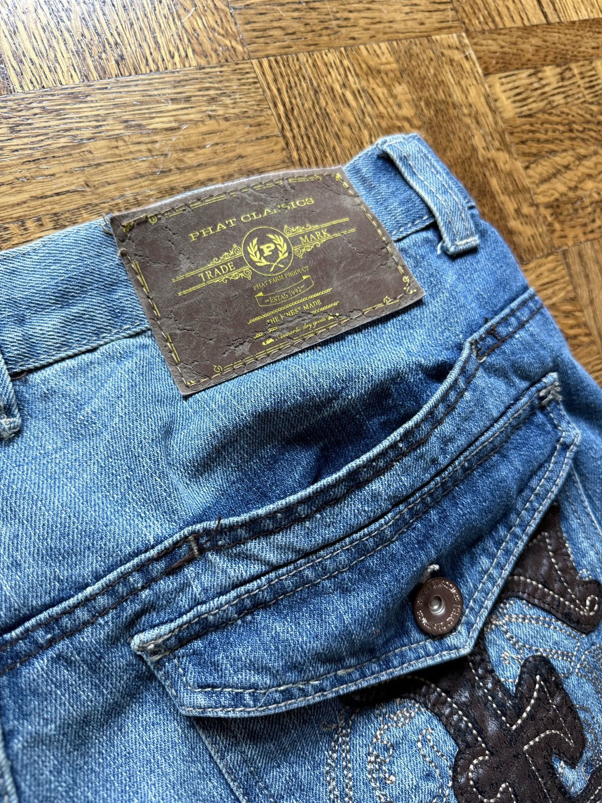 Phat Farm Vintage Y2K Phat Farm Baggy Embroidered Denim Shorts Size US 36 / EU 52 - 6 Thumbnail