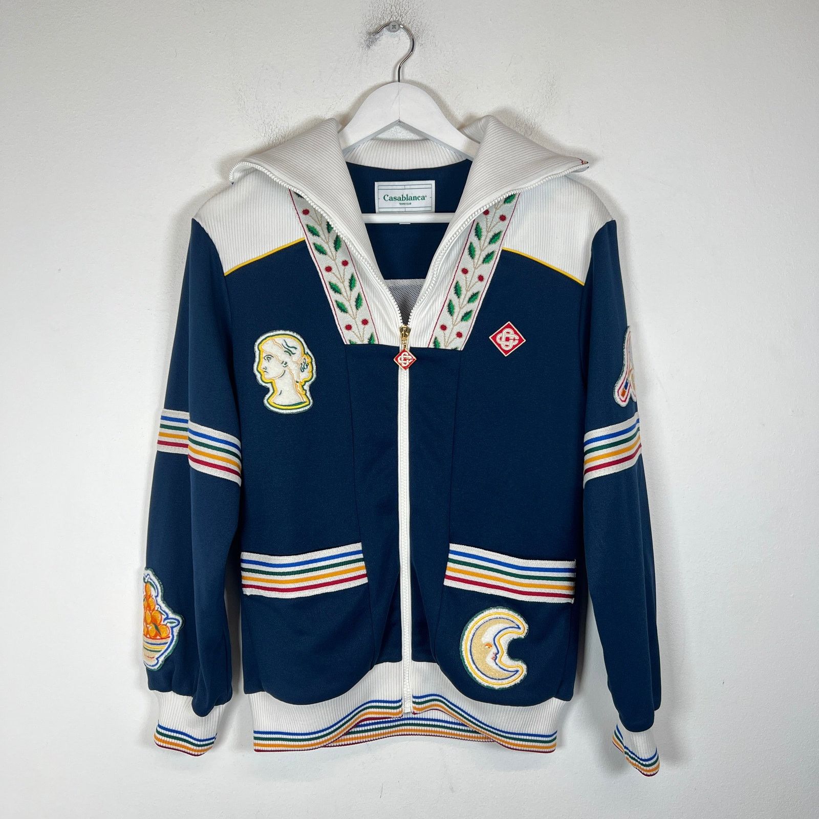 Casablanca Casablanca Navy Patch Track Varsity Jacket Size S Size US S / EU 44-46 / 1 - 1 Thumbnail