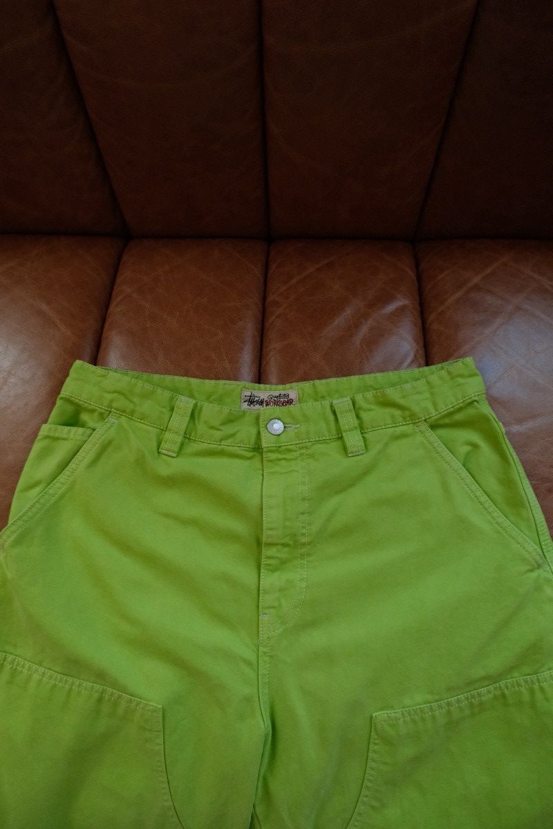 Stussy Lime Double Knee Workwear Pants Size US 32 / EU 48 - 2 Thumbnail