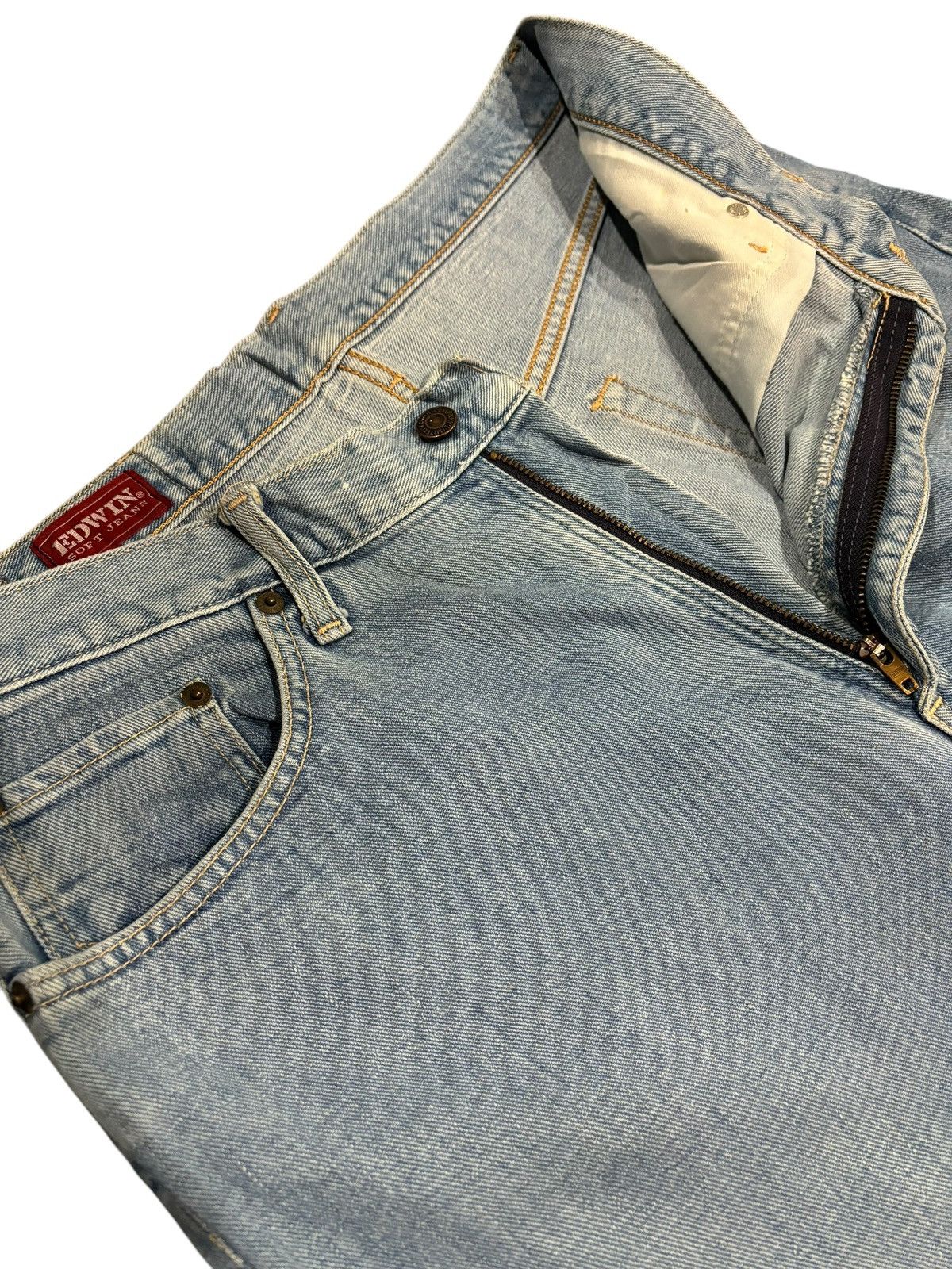 Edwin × Japanese Brand Vintage Y2k Edwin Soft Jeans Faded Straight Cut Jeans Size US 36 / EU 52 - 4 Thumbnail