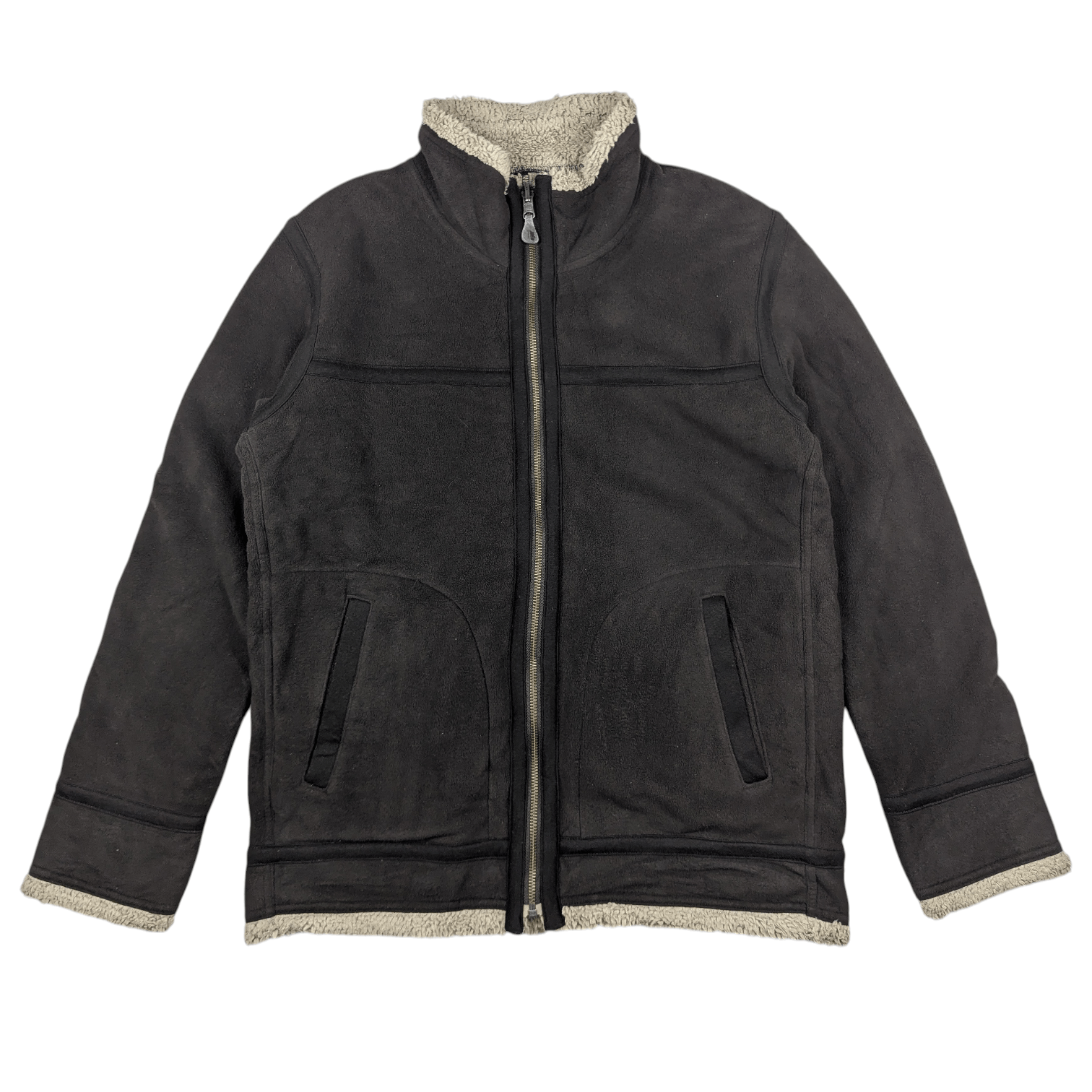 Uniqlo UNIQLO Reversible Brown Grey Fluffy Fleece Jacket Size US M / EU 48-50 / 2 - 2 Thumbnail