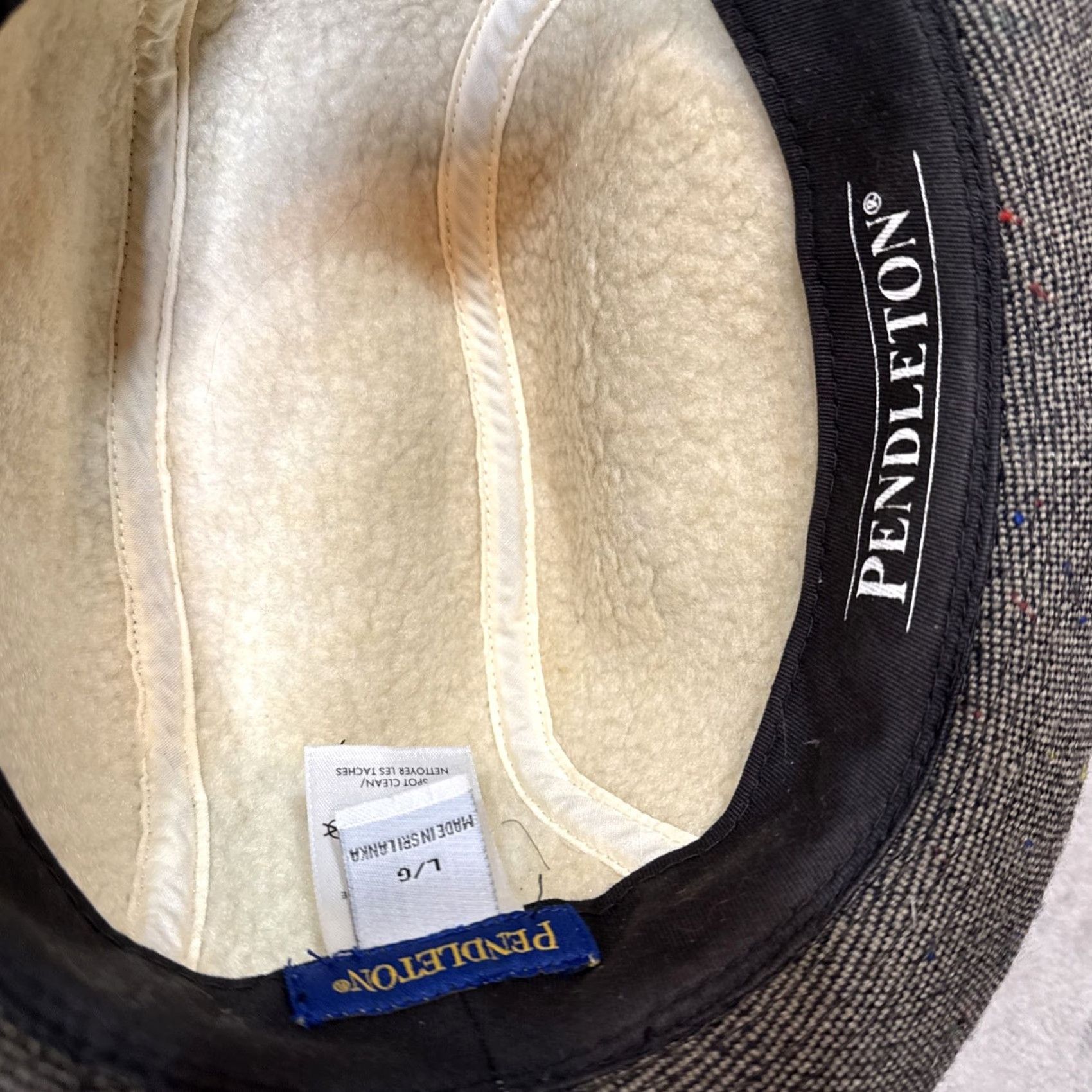Pendleton VINTAGE Pendleton Fedora Hat Mens Size L Tweed Wool Speckled Gray 70s Walking Hat Size ONE SIZE - 7 Thumbnail
