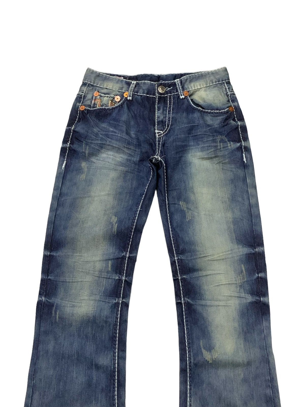 True Religion True Religion Billy Giant Big T Stitch Enzyme Flared Jeans Size US 30 / EU 46 - 3 Thumbnail