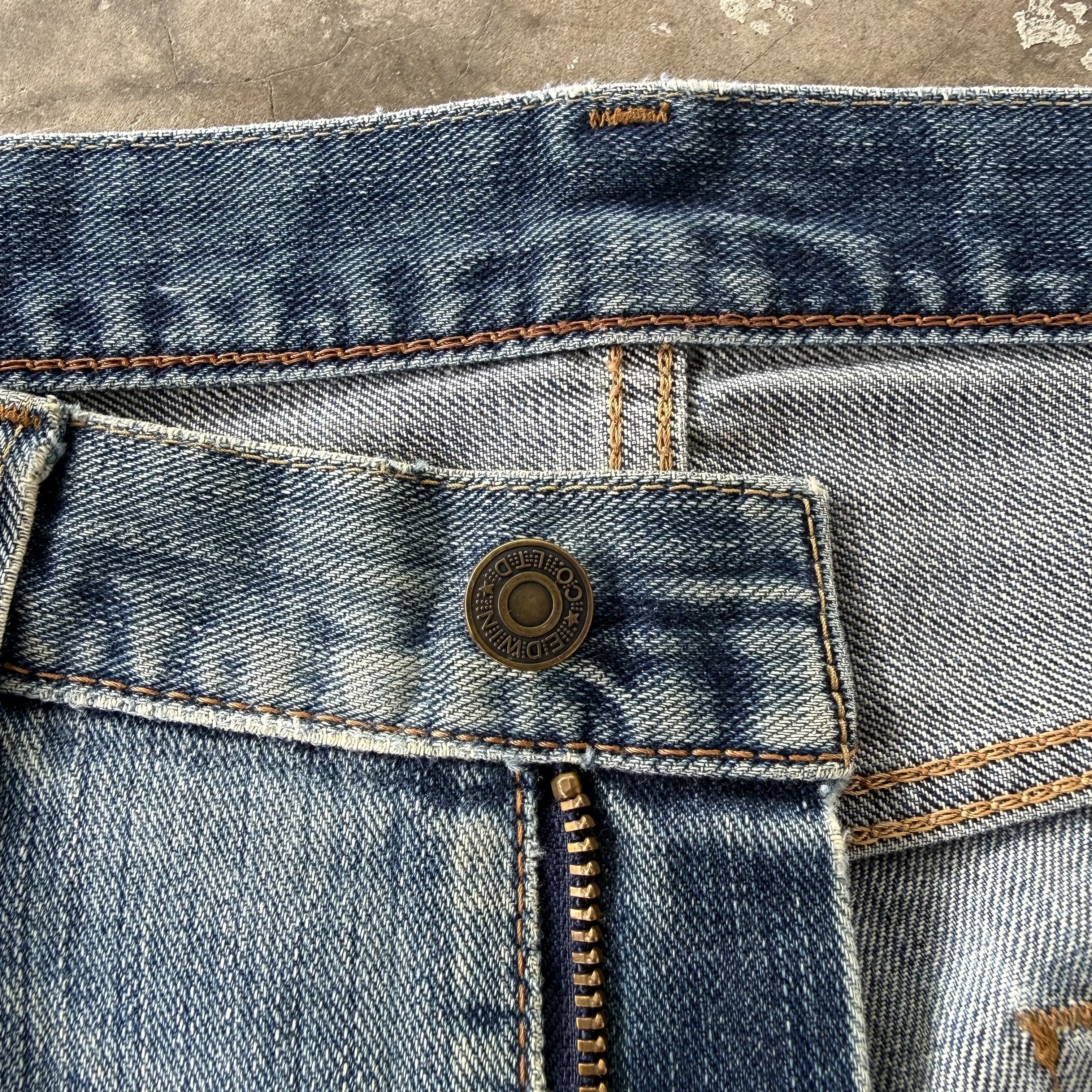 Edwin W35x26.5 Vintage Edwin Faded Blue Denim Jean Pants Size US 35 - 9 Thumbnail