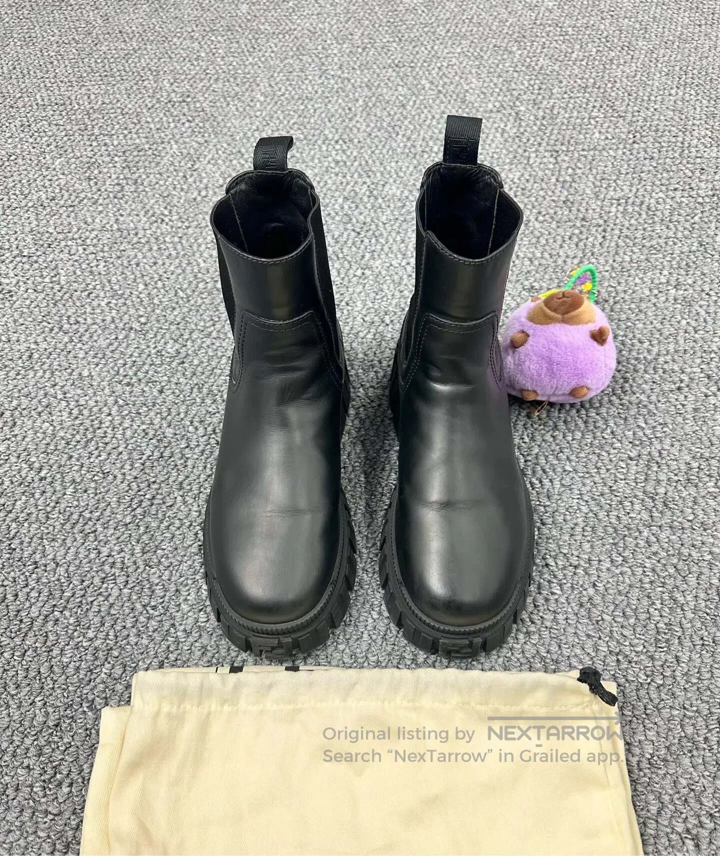 Fendi FENDI Black Tire Sole Chelsea Mid Boots| Size US 6 / IT 36 - 1 Thumbnail