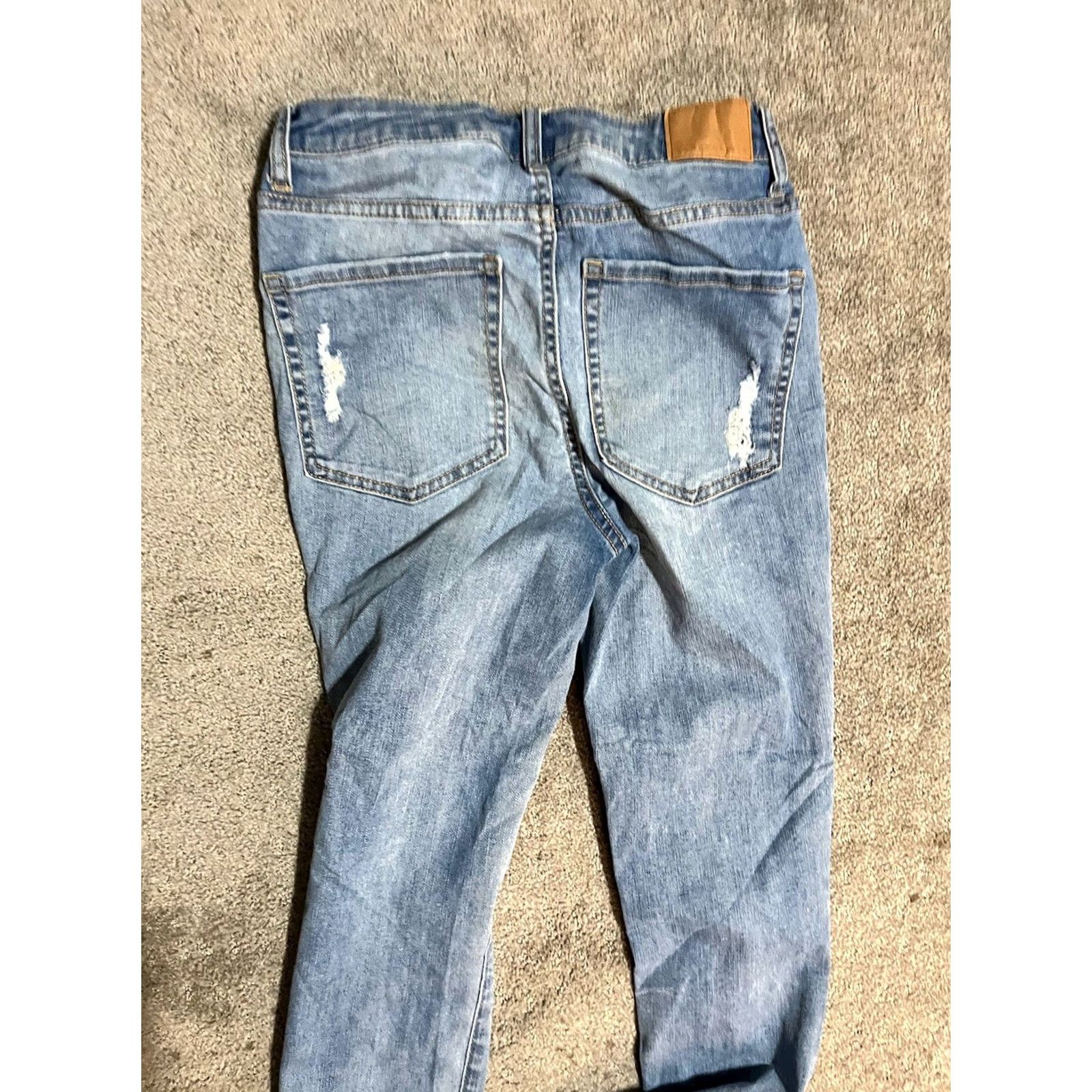 Vintage Aéropostale The Norma Jean Jeans Women's 0 Blue Distressed Medium Wash Denim Skinny High Rise 5-Pocket Size 25" / US 0 / IT 36 - 4 Thumbnail