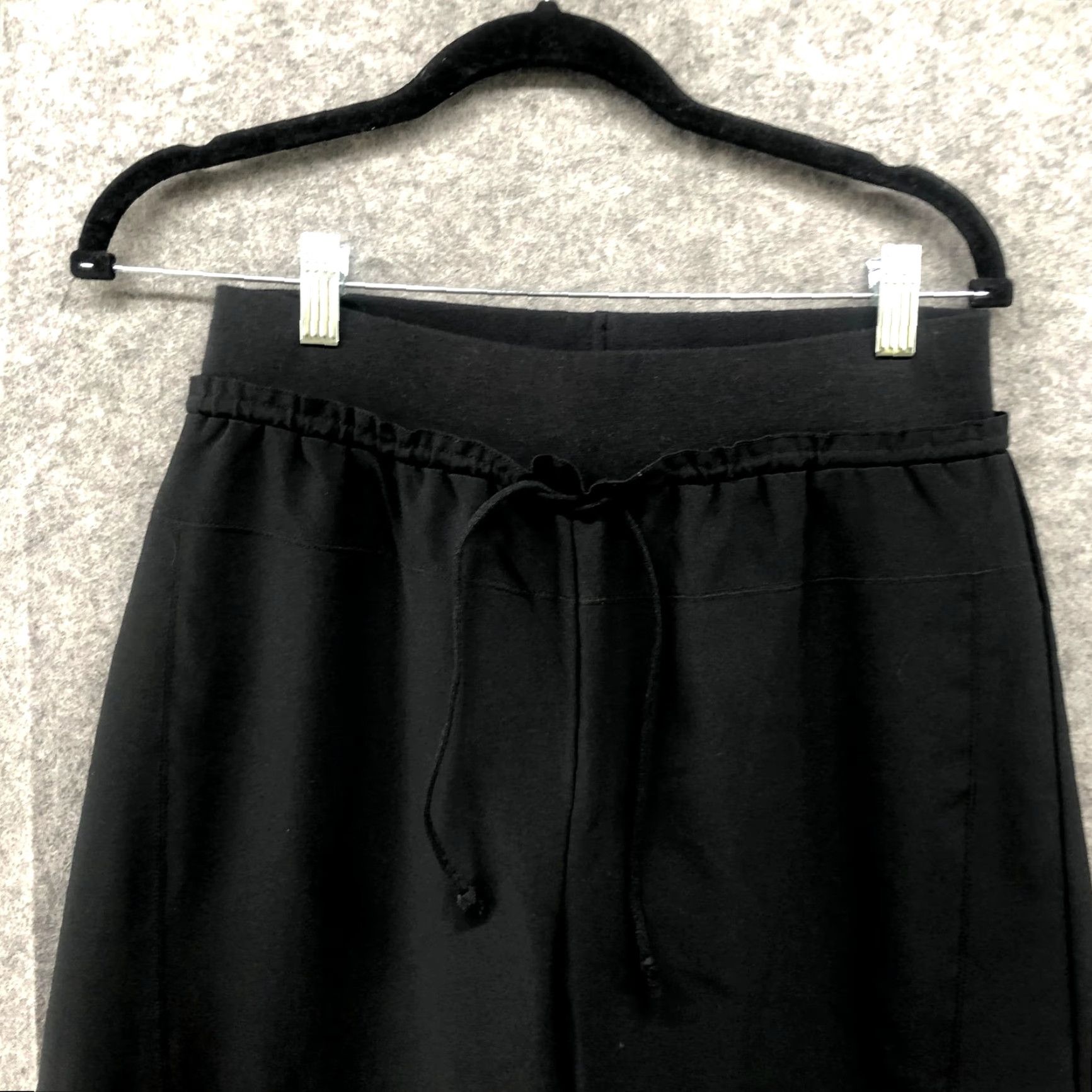 Vintage NordicTrack Wide Leg Crop Active Pants Womens M Outdoor Outdoorwear Wind Resistant Elastic Waist Pull On Black Polyester Blend (10-12) Cr Size 32" / US 10 / IT 46 - 3 Thumbnail