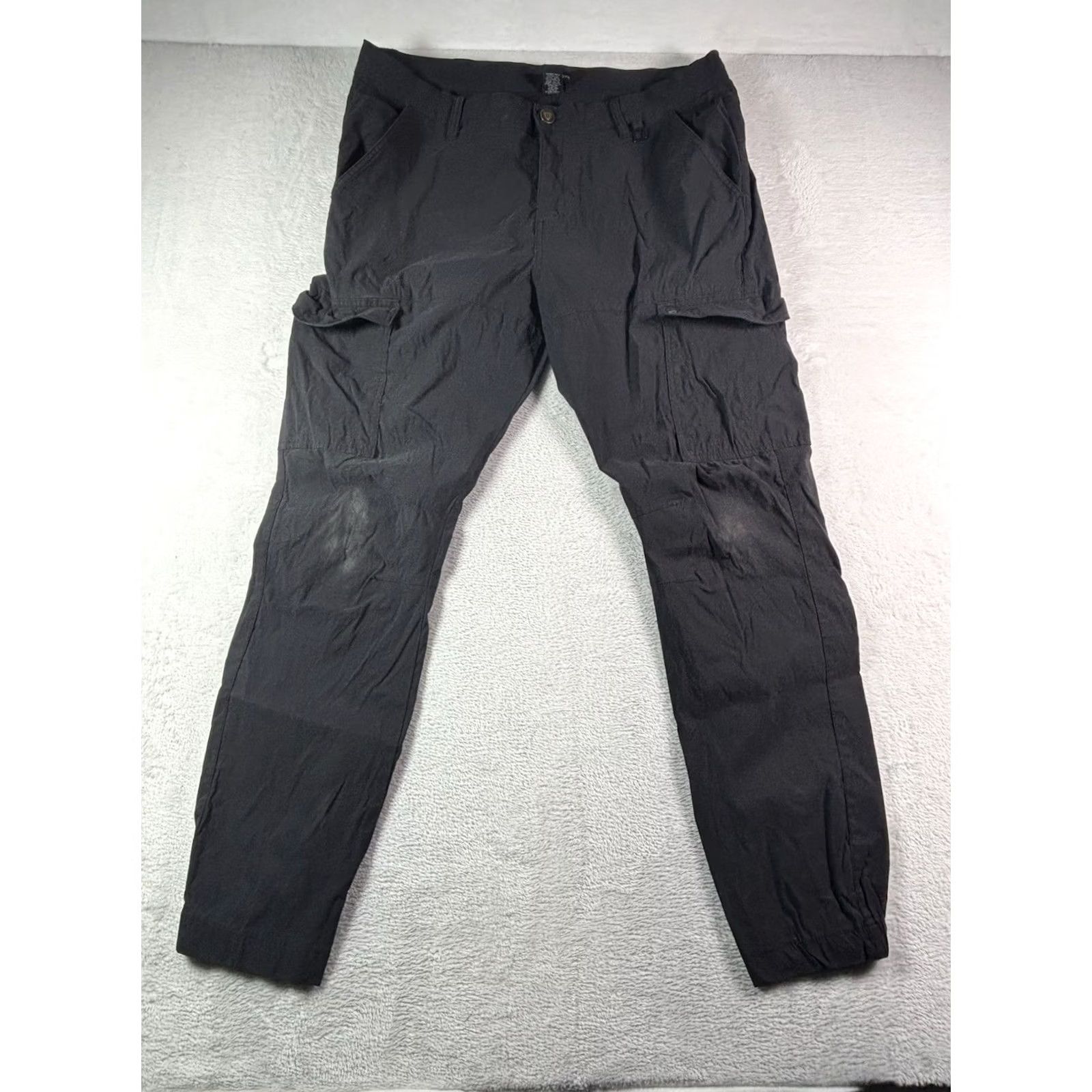 Denime Denim Cargo Pants Black Nylon Blend Gorpcore Pants Men 38x32 Tapered Casual Travel Workwear Size US 38 / EU 54 - 2 Thumbnail