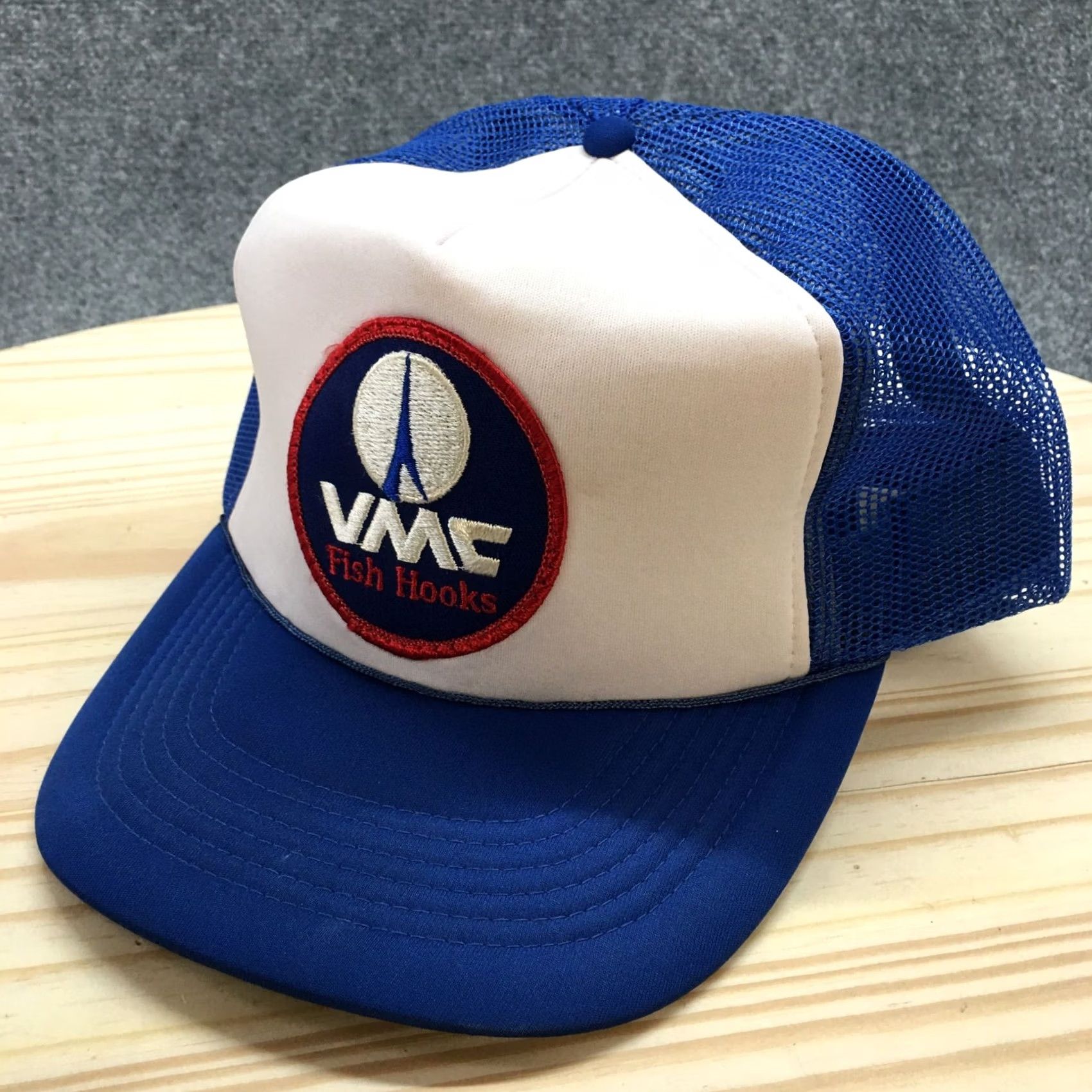 Logo 7 VMC Fish Hooks Trucker Hat Mens Blue OS Adjustable Curved Brim Embroidered Logo Size ONE SIZE - 2 Thumbnail
