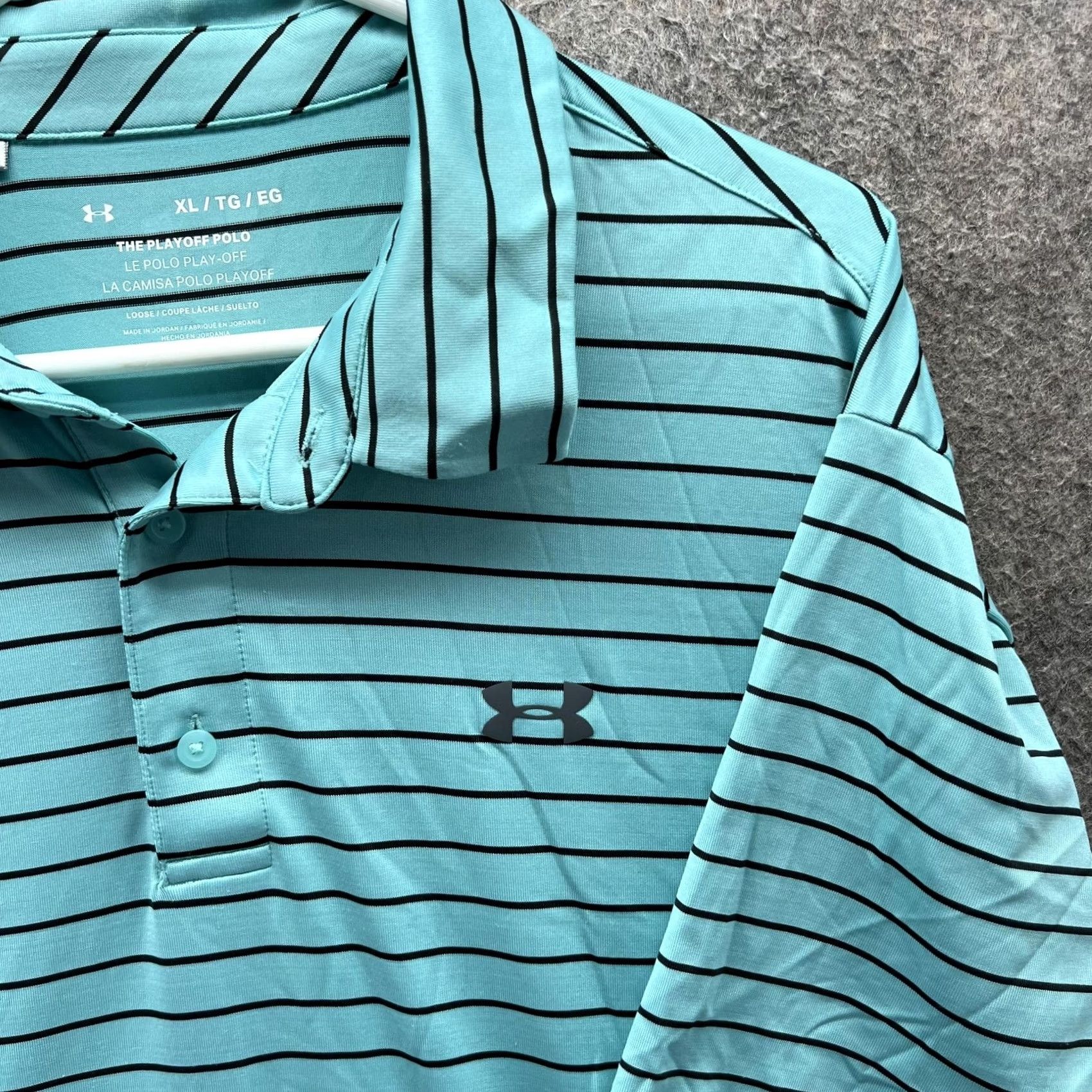 Under Armour Under Armour The Playoff Polo Shirt Mens XL Blue Stripe Golf Loose Fit Stretch Shirt Size US XL / EU 56 / 4 - 4 Thumbnail