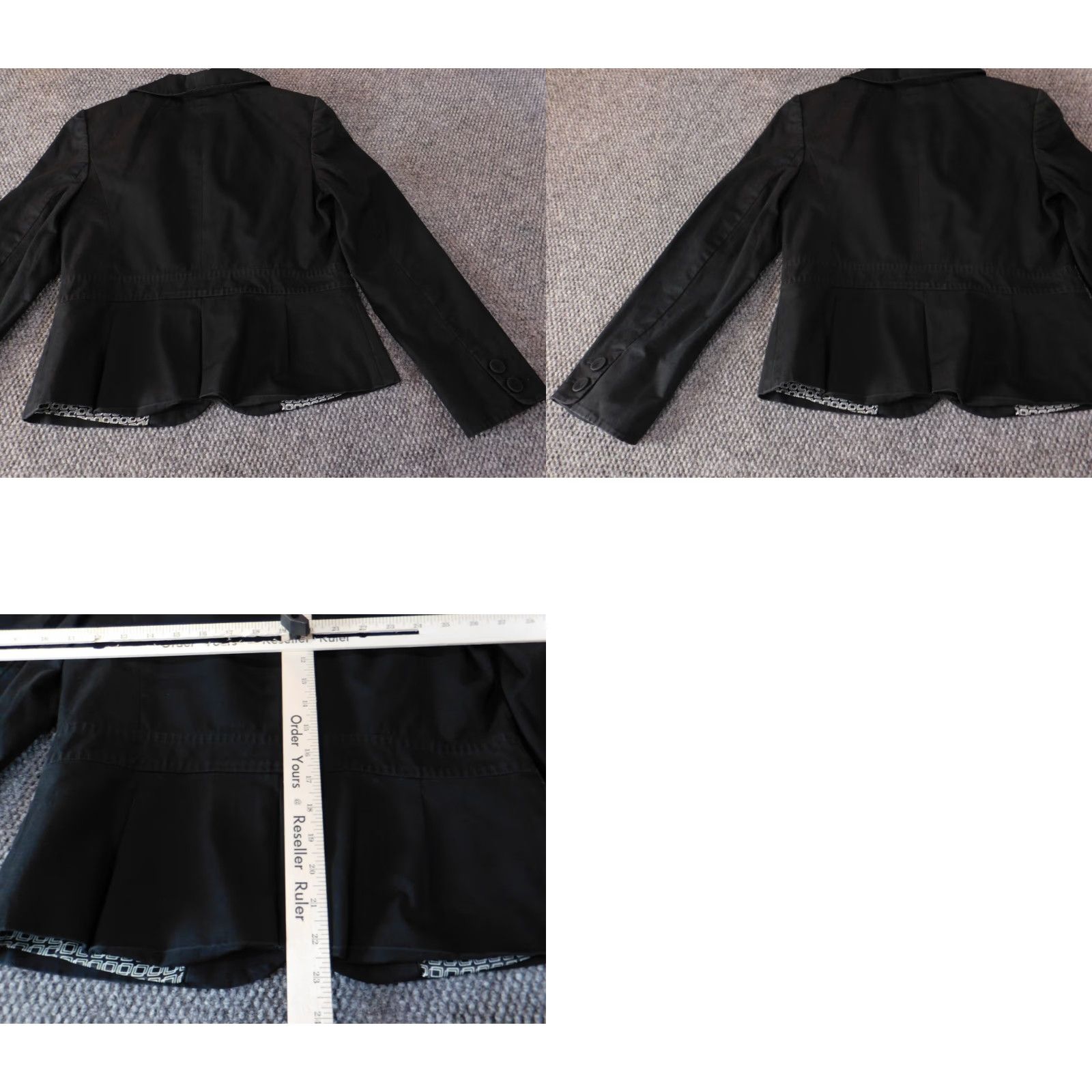Ann Taylor Ann Taylor Black Womens Blazer Jacket 6 Button Classic Casual Stretch Cotton Knit Mid-Length Long Sleeve Size M / US 6-8 / IT 42-44 - 8 Thumbnail
