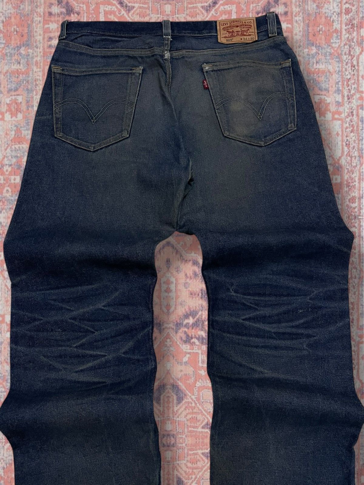 Levi's Vintage Clothing Vintage Designer Levis 505 Regular Fit Indigo Distressed Size US 35 - 11 Thumbnail