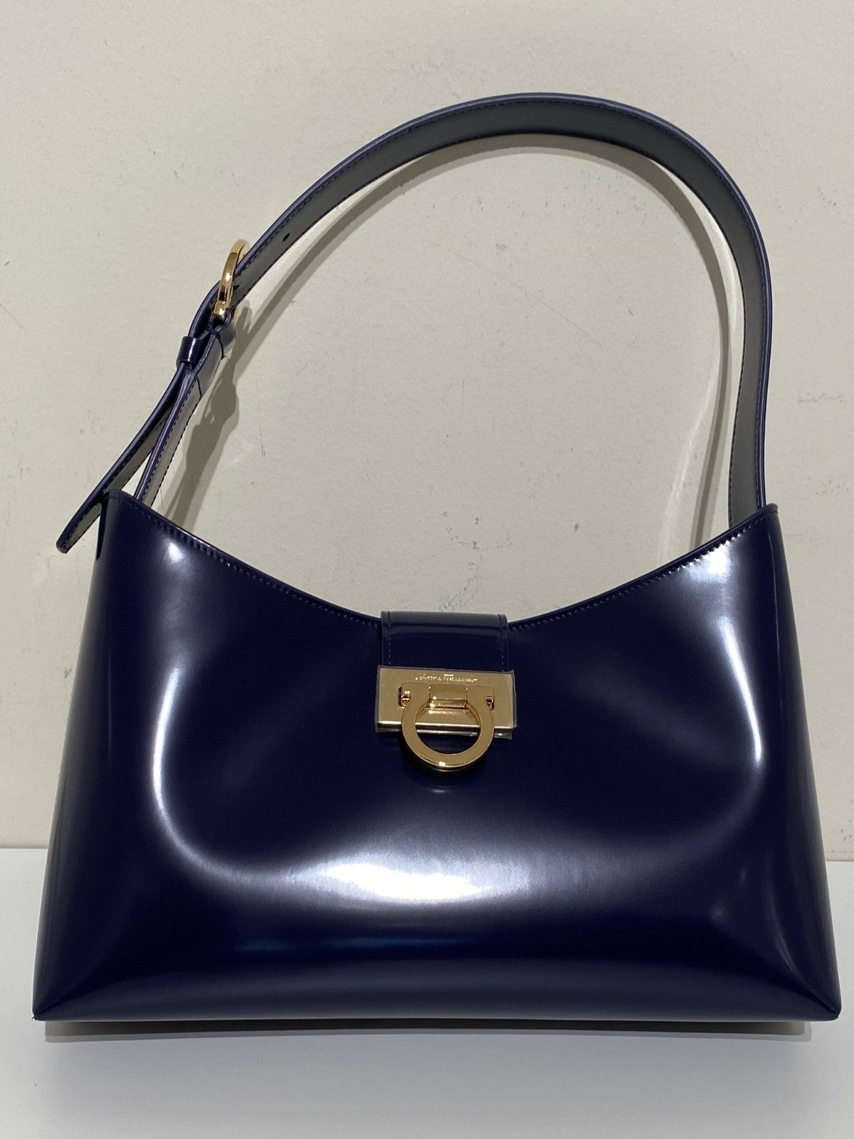 Salvatore Ferragamo o1s1rm1224 Size: OS / Trifolio Bag in Navy Blue Size ONE SIZE - 1 Preview