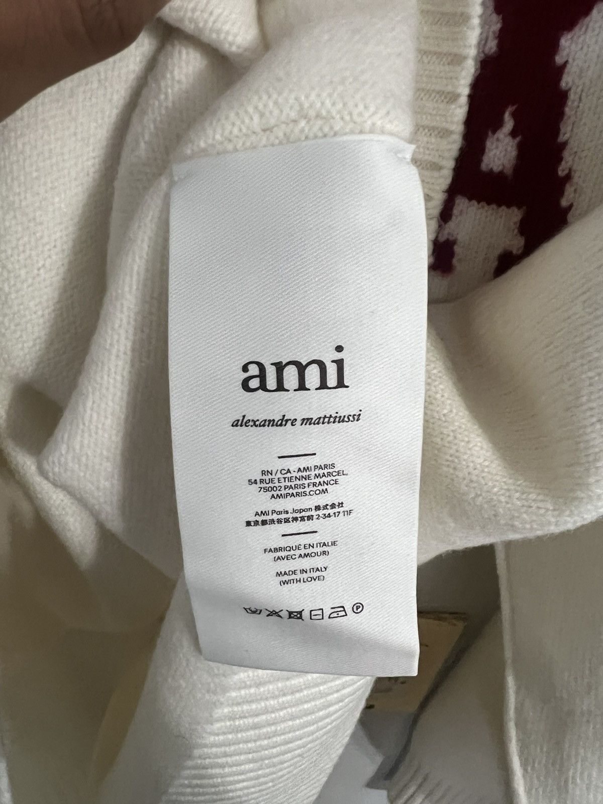 AMI Logo-Intarsia Virgin Wool Sweater Size US XL / EU 56 / 4 - 4 Thumbnail